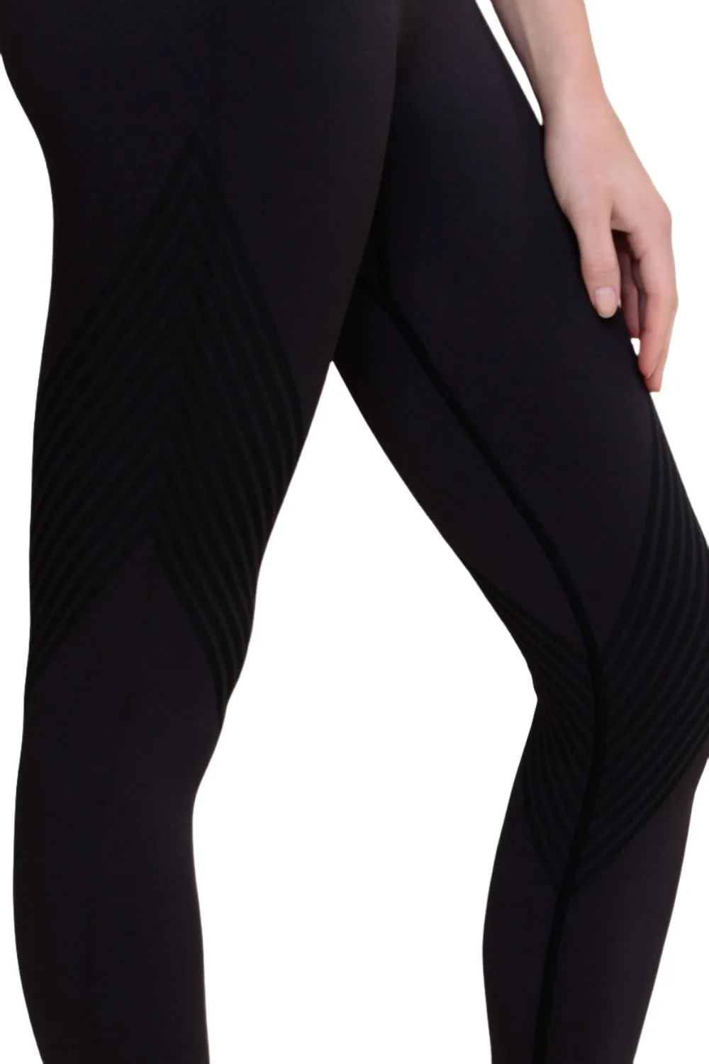 Mono B Nahtlose Gestreifte High-Waist Leggings APH-A0888