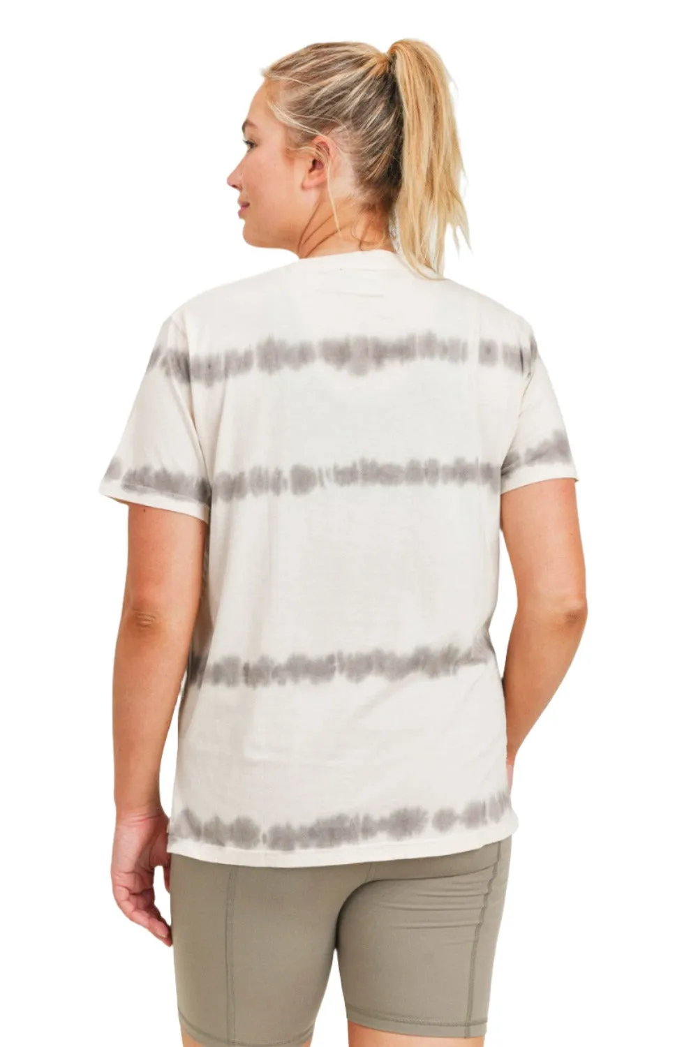 Mono B Basic T-Shirt mit gesplittetem Saum und Tie-Dye KT11735