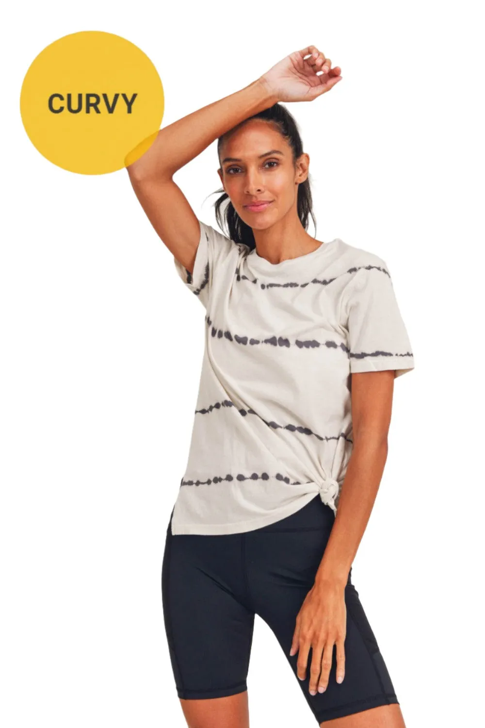 Mono B Basic T-Shirt mit gesplittetem Saum und Tie-Dye KT11735