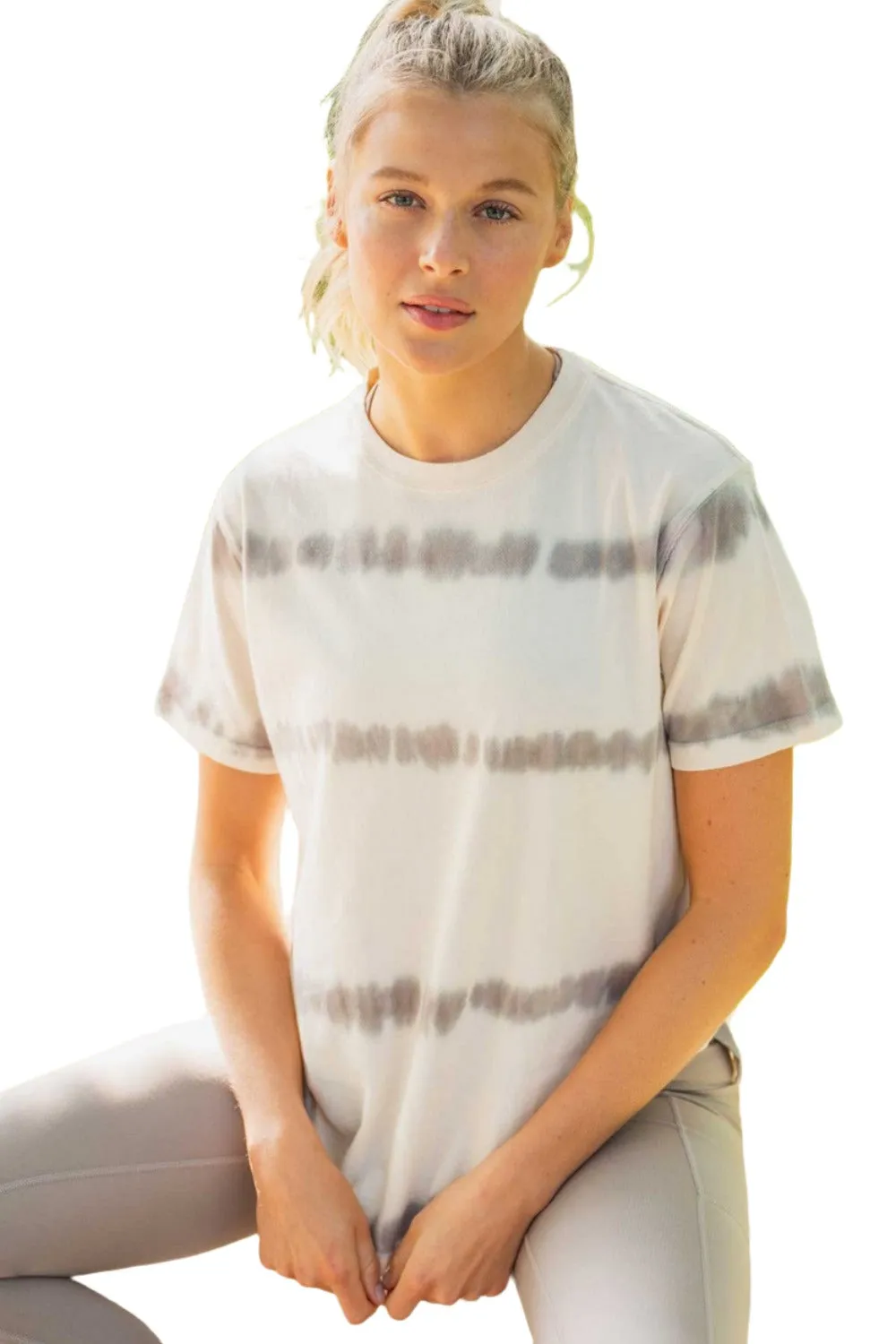 Mono B Basic T-Shirt mit gesplittetem Saum und Tie-Dye KT11735