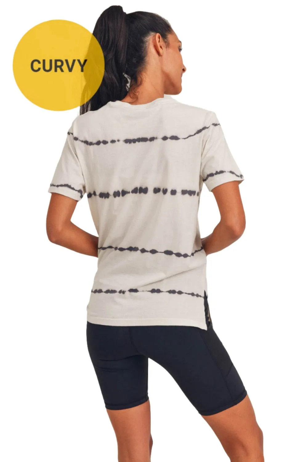Mono B Basic T-Shirt mit gesplittetem Saum und Tie-Dye KT11735
