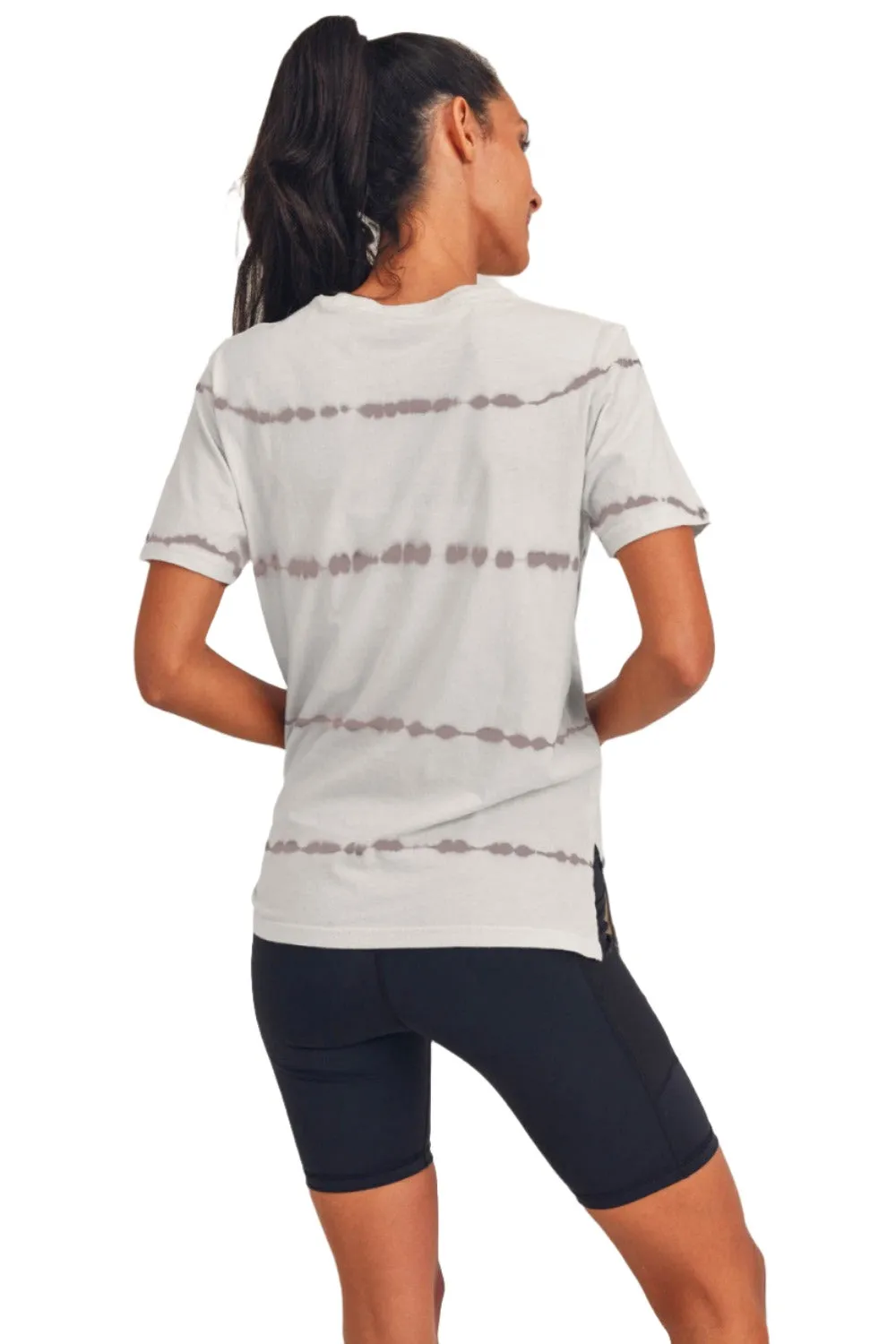 Mono B Basic T-Shirt mit gesplittetem Saum und Tie-Dye KT11735