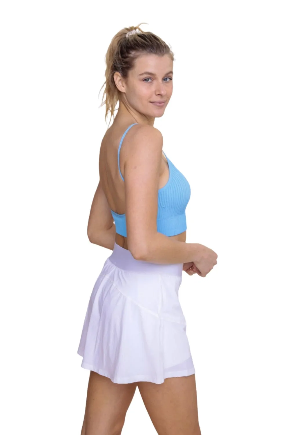 Mono B V Front Nahtlos Strukturiertes Tanktop AT-A1274