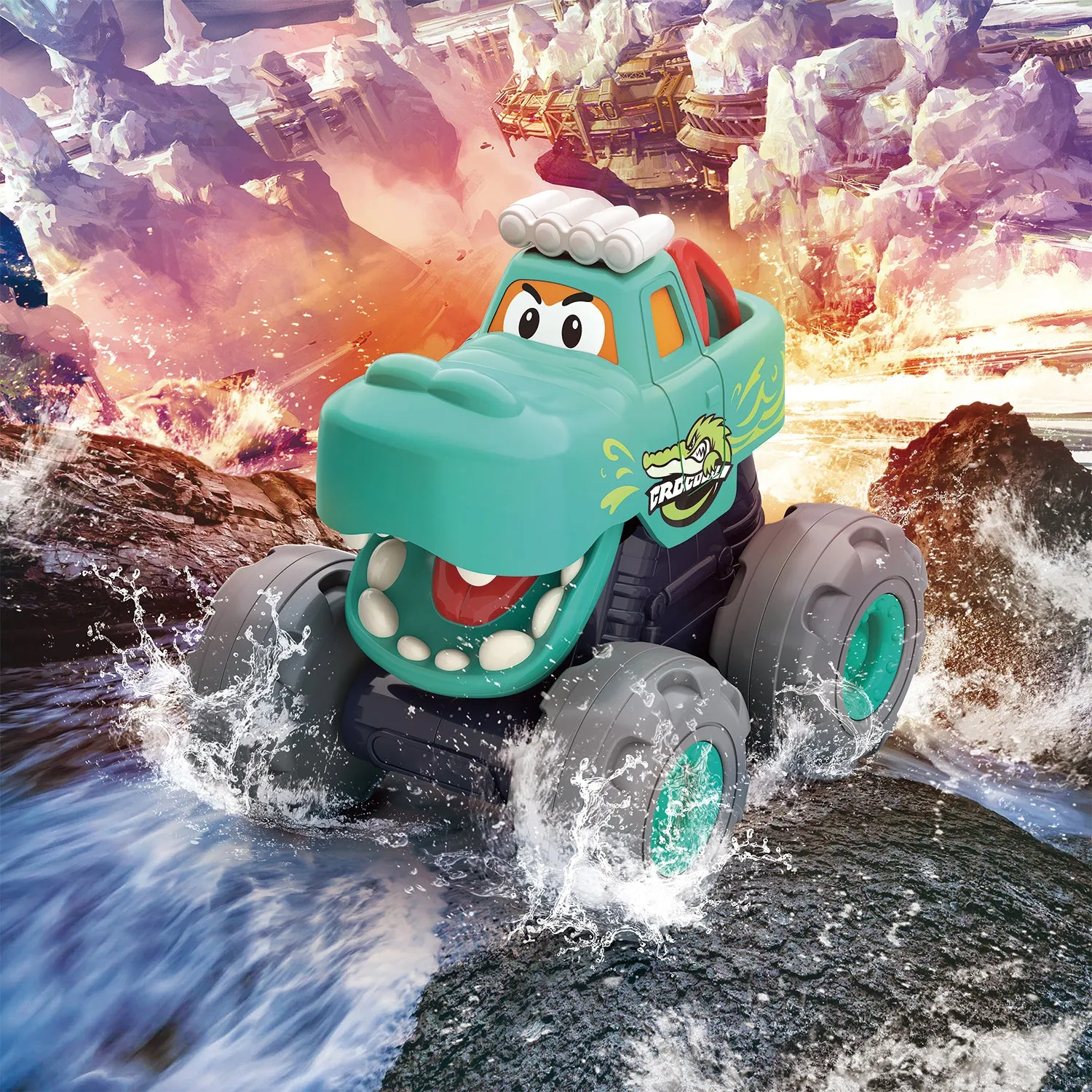 Monster Truck Spielzeugset mit Reibungsantrieb, Rückzieh- / Schubfahrzeuge