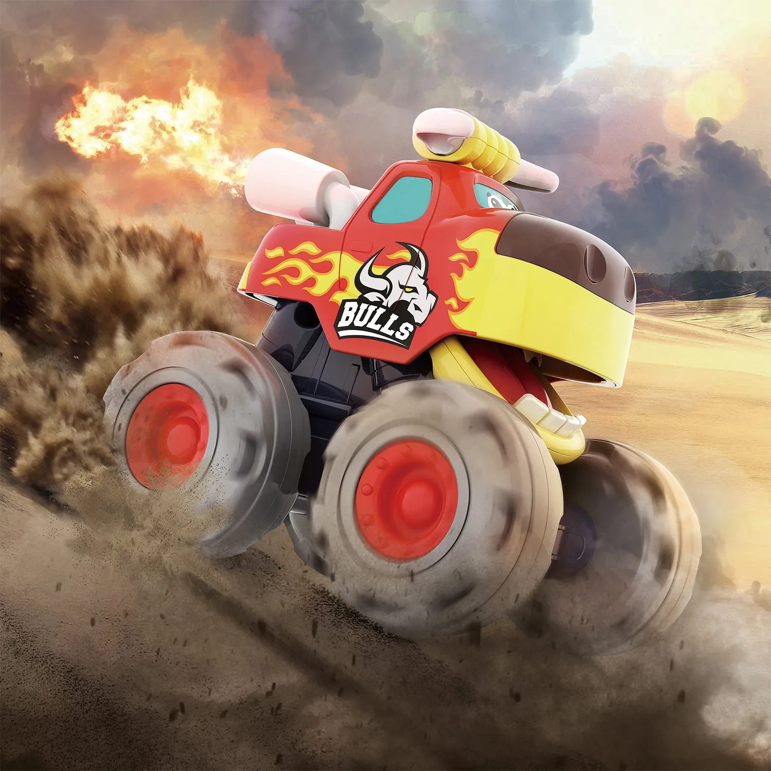 Monster Truck Spielzeugset mit Reibungsantrieb, Rückzieh- / Schubfahrzeuge