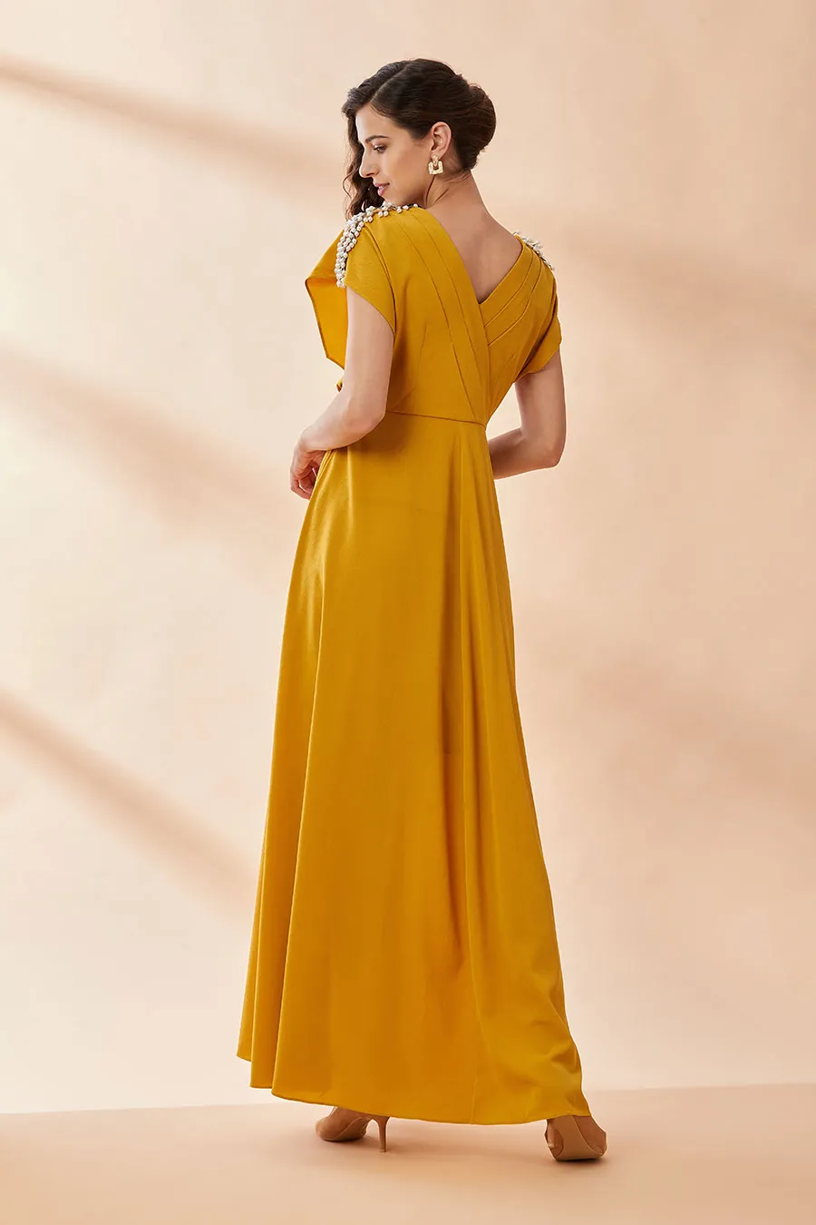 Senfperlen Plissee-Vorhangkleid