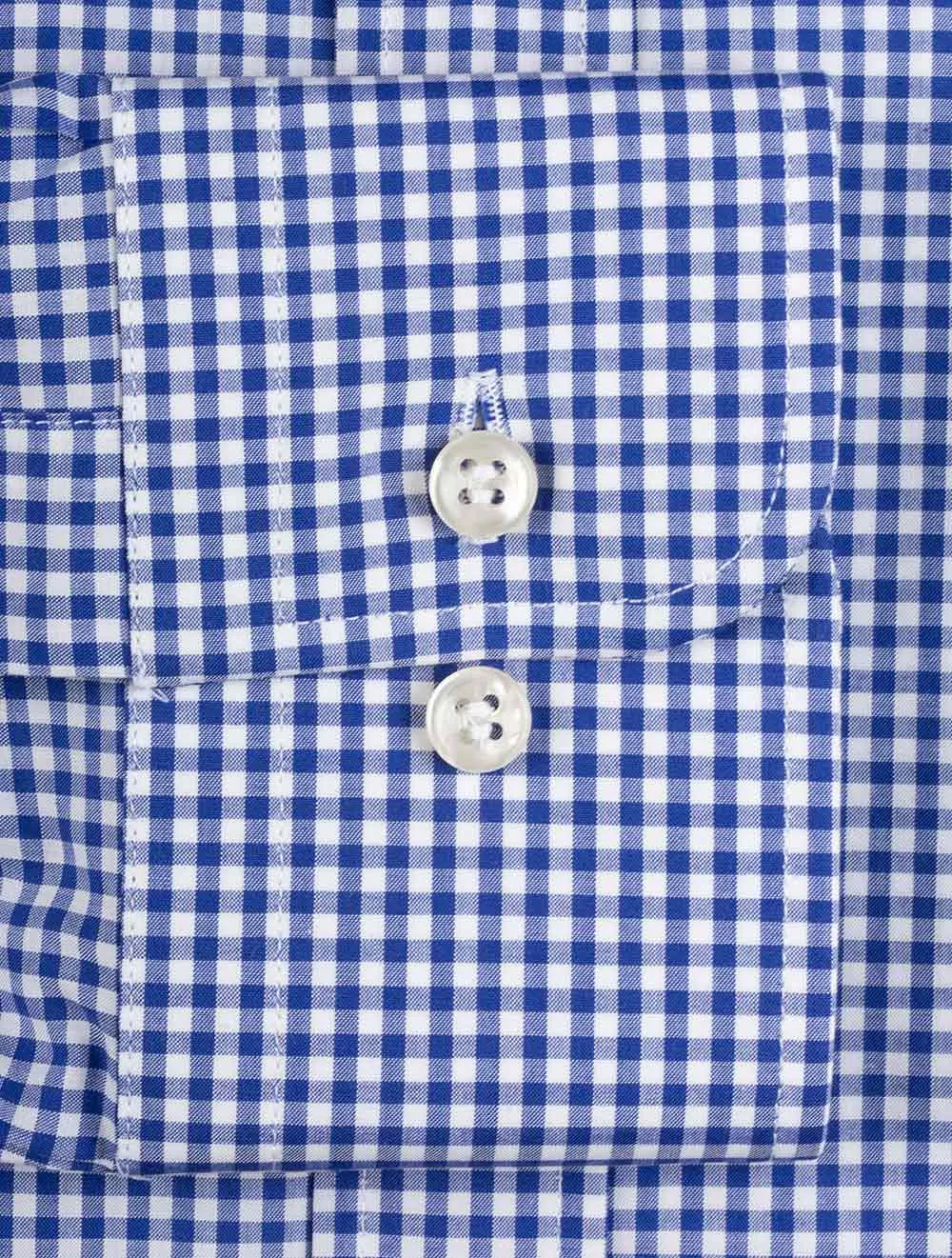 Marineblau Gingham Karo Hemd Blau