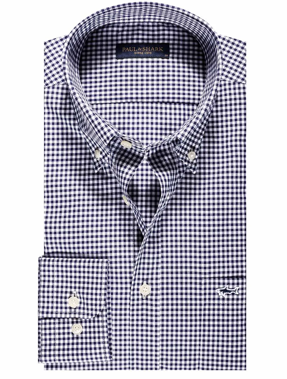 Marineblaues Gingham-Karohemd Marineblau