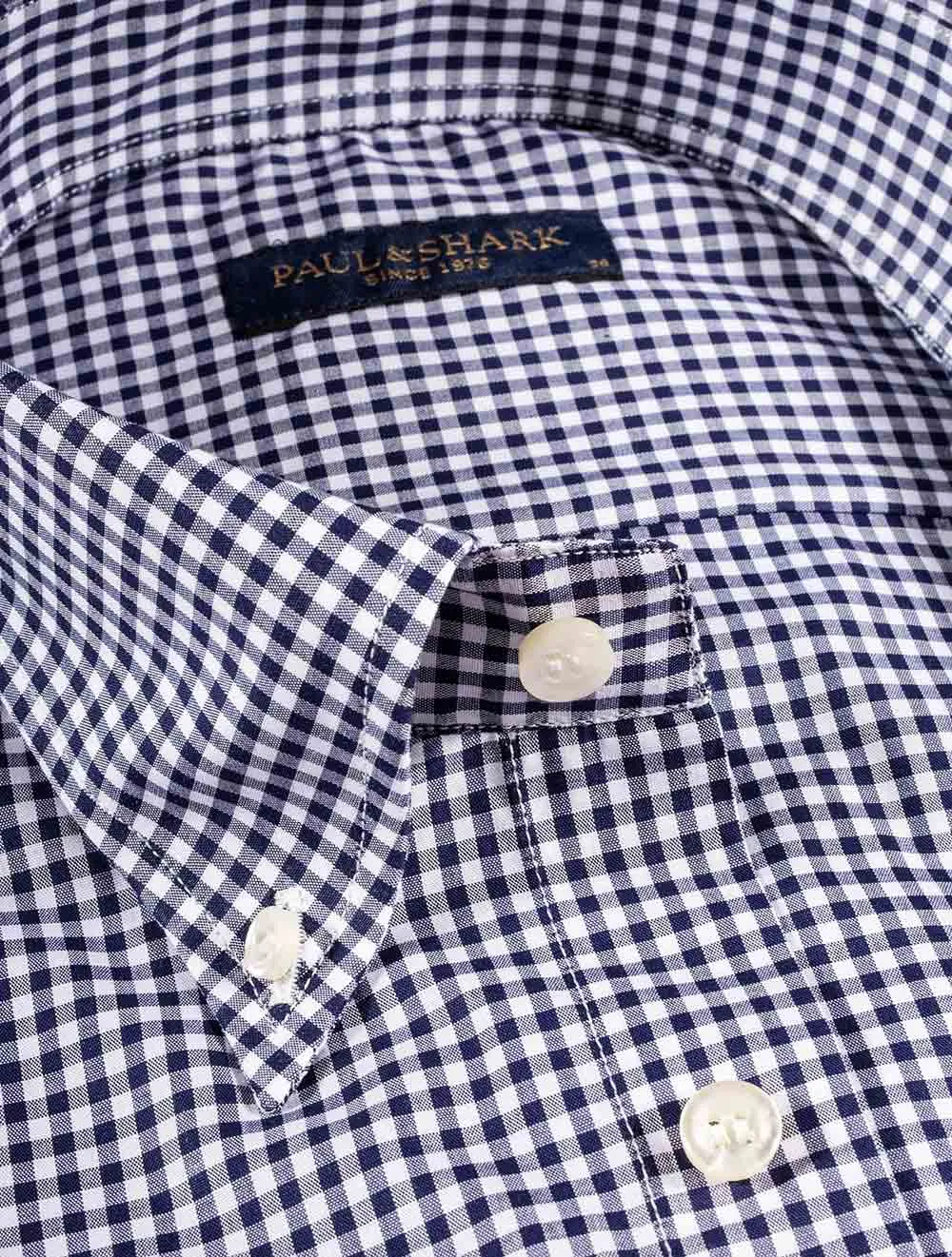 Marineblaues Gingham-Karohemd Marineblau