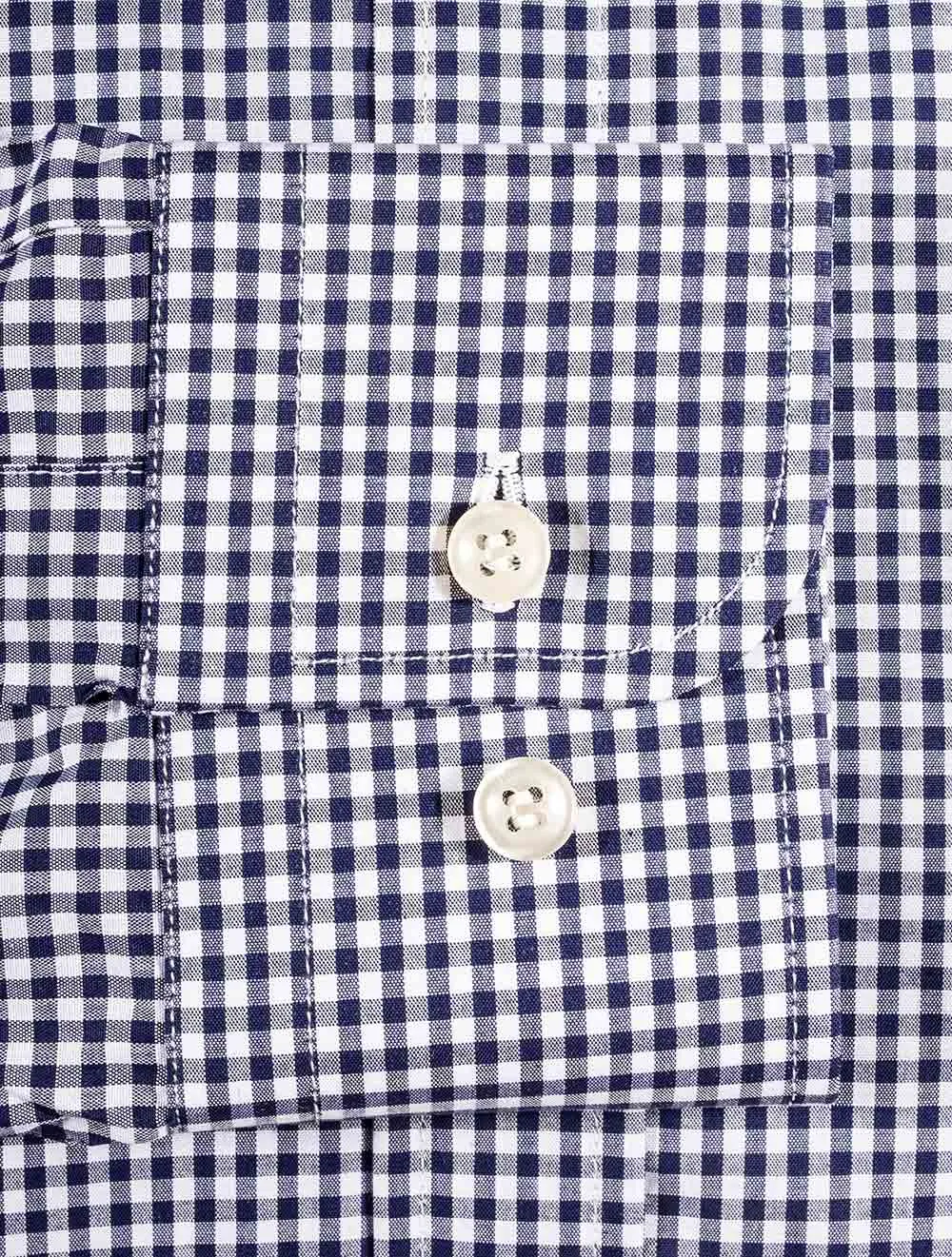 Marineblaues Gingham-Karohemd Marineblau