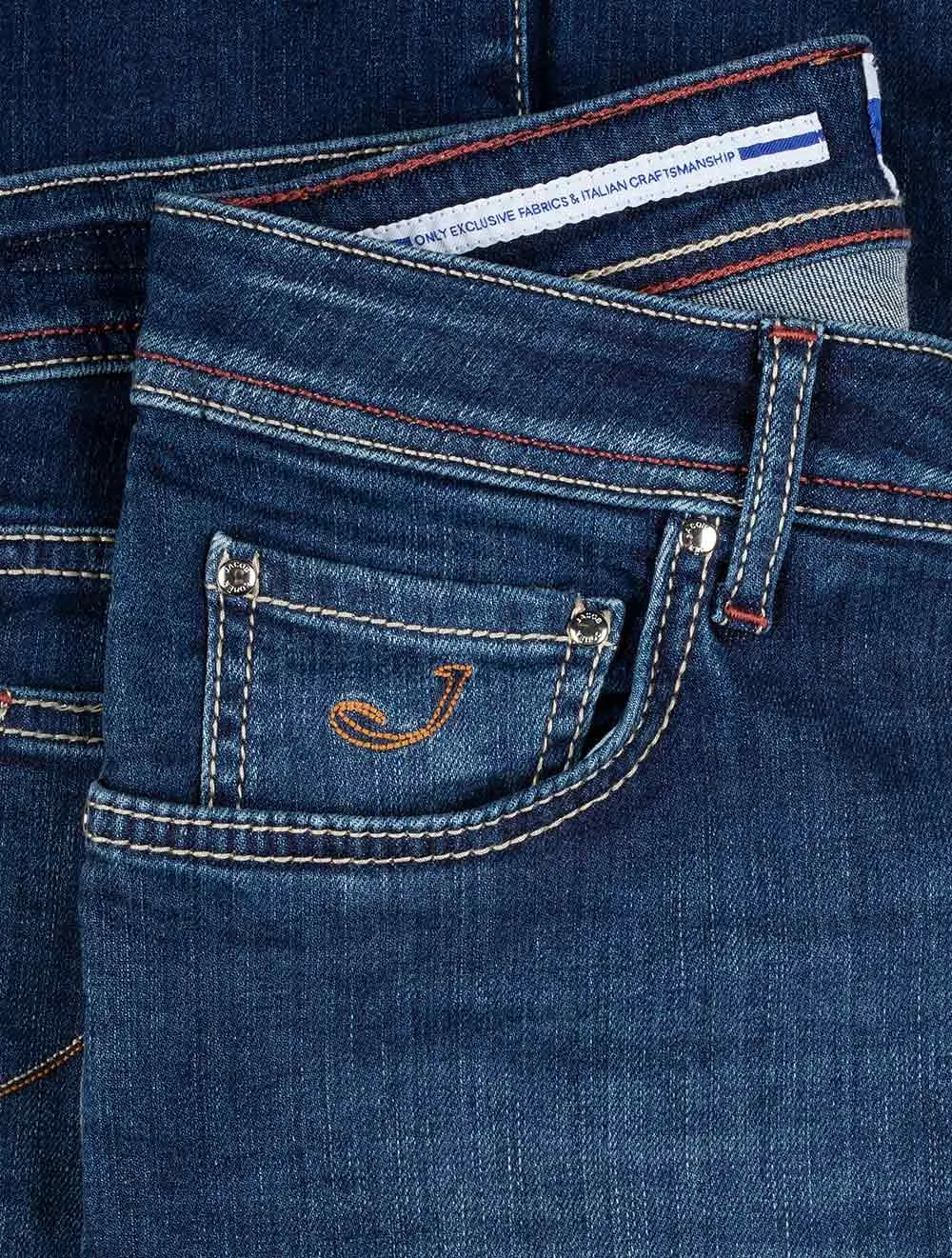 Nick Slim Fit Jeans Braun Abzeichen Dunkelwäsche