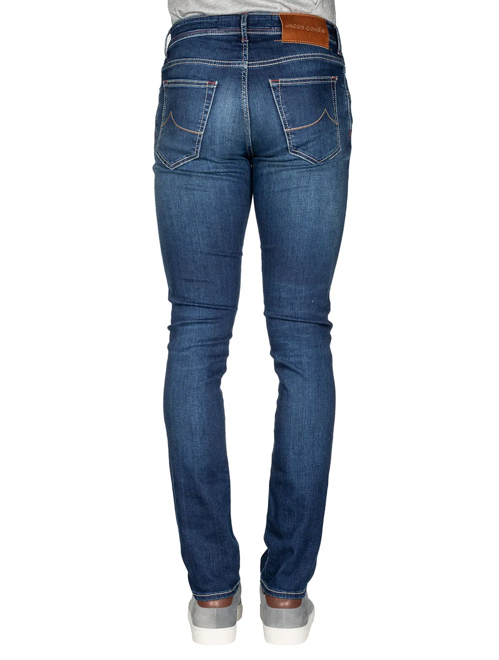 Nick Slim Fit Jeans Braun Abzeichen Dunkelwäsche