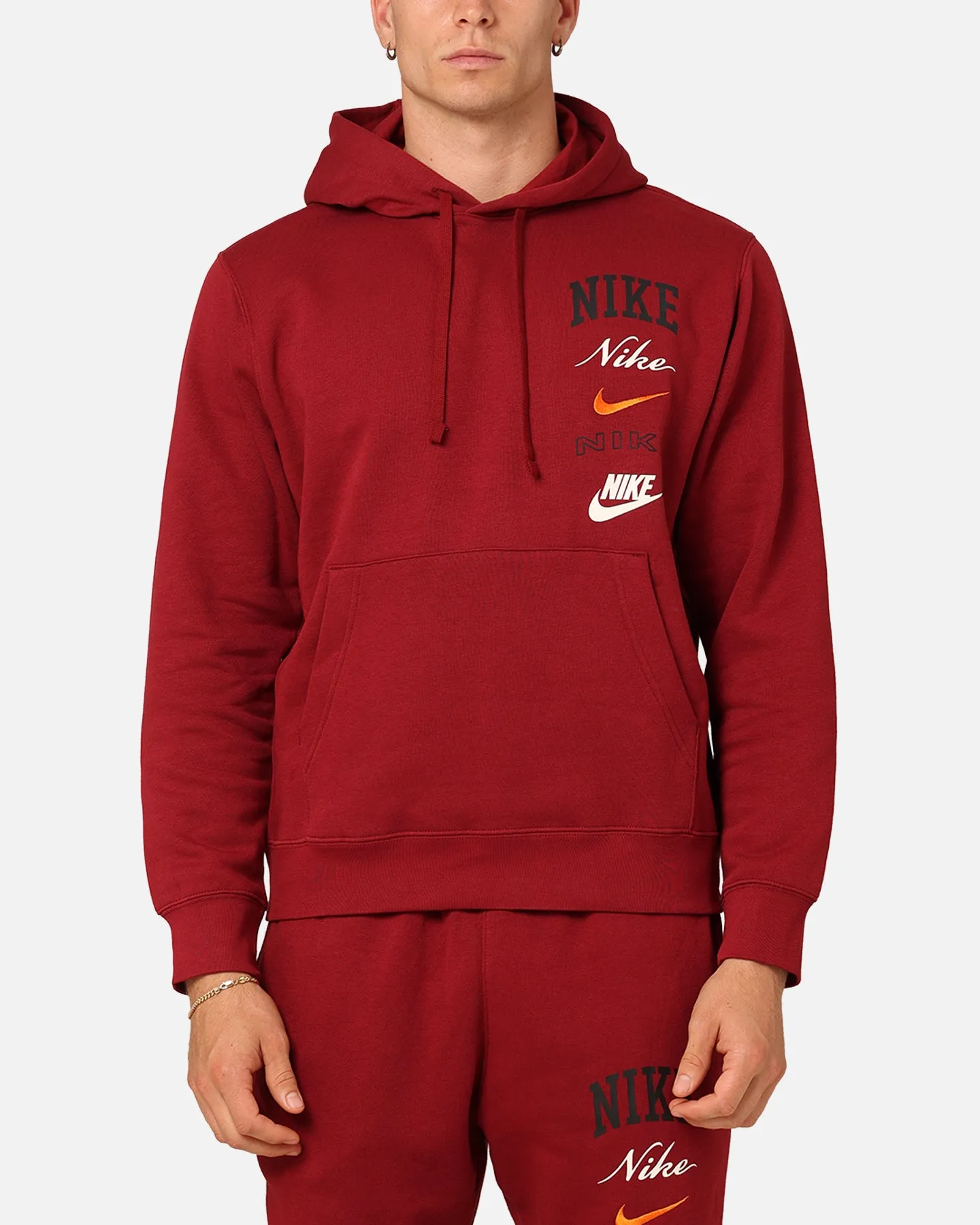 Nike Club Fleece Pullover Hoodie Team Rot/Segeltuch
