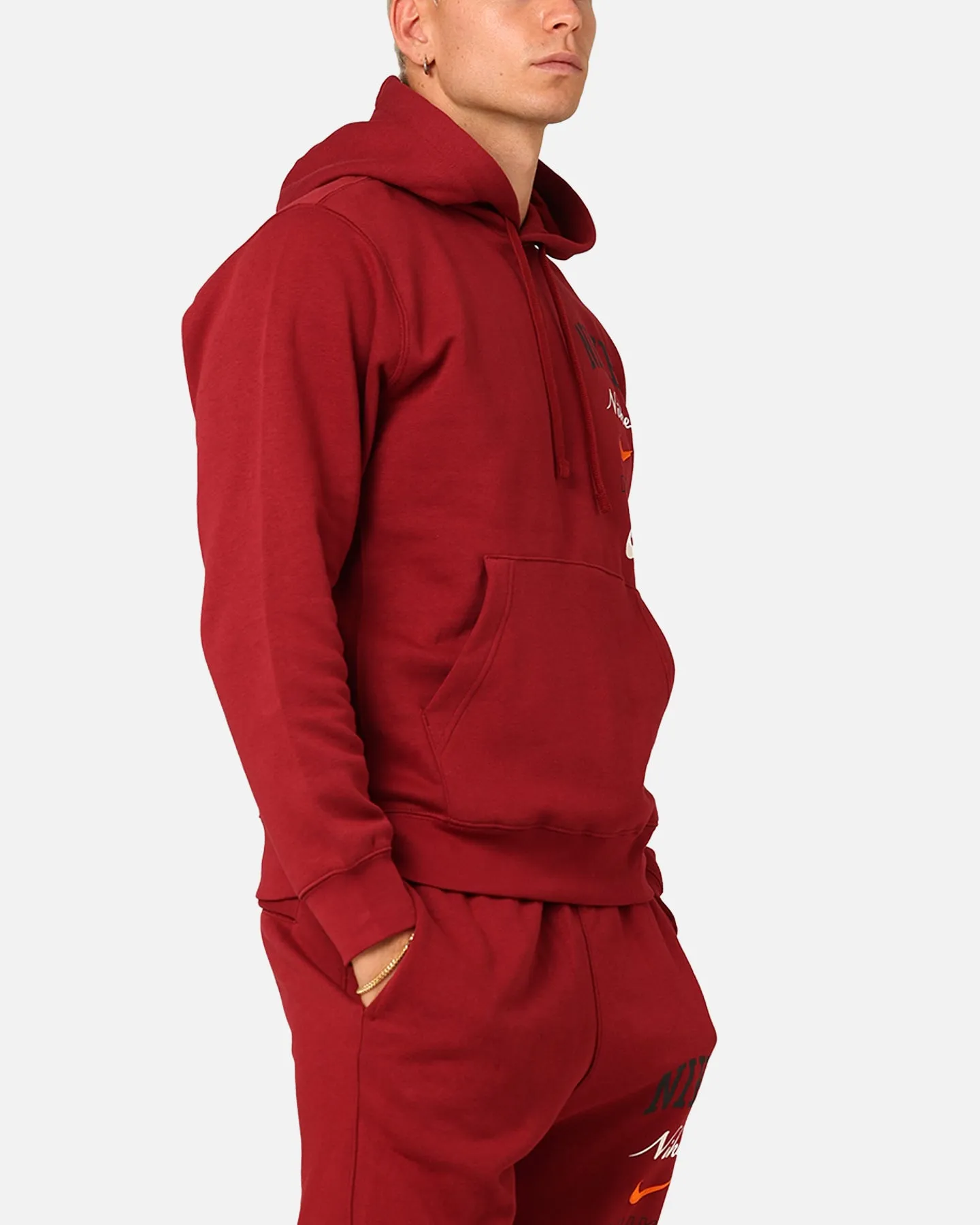 Nike Club Fleece Pullover Hoodie Team Rot/Segeltuch