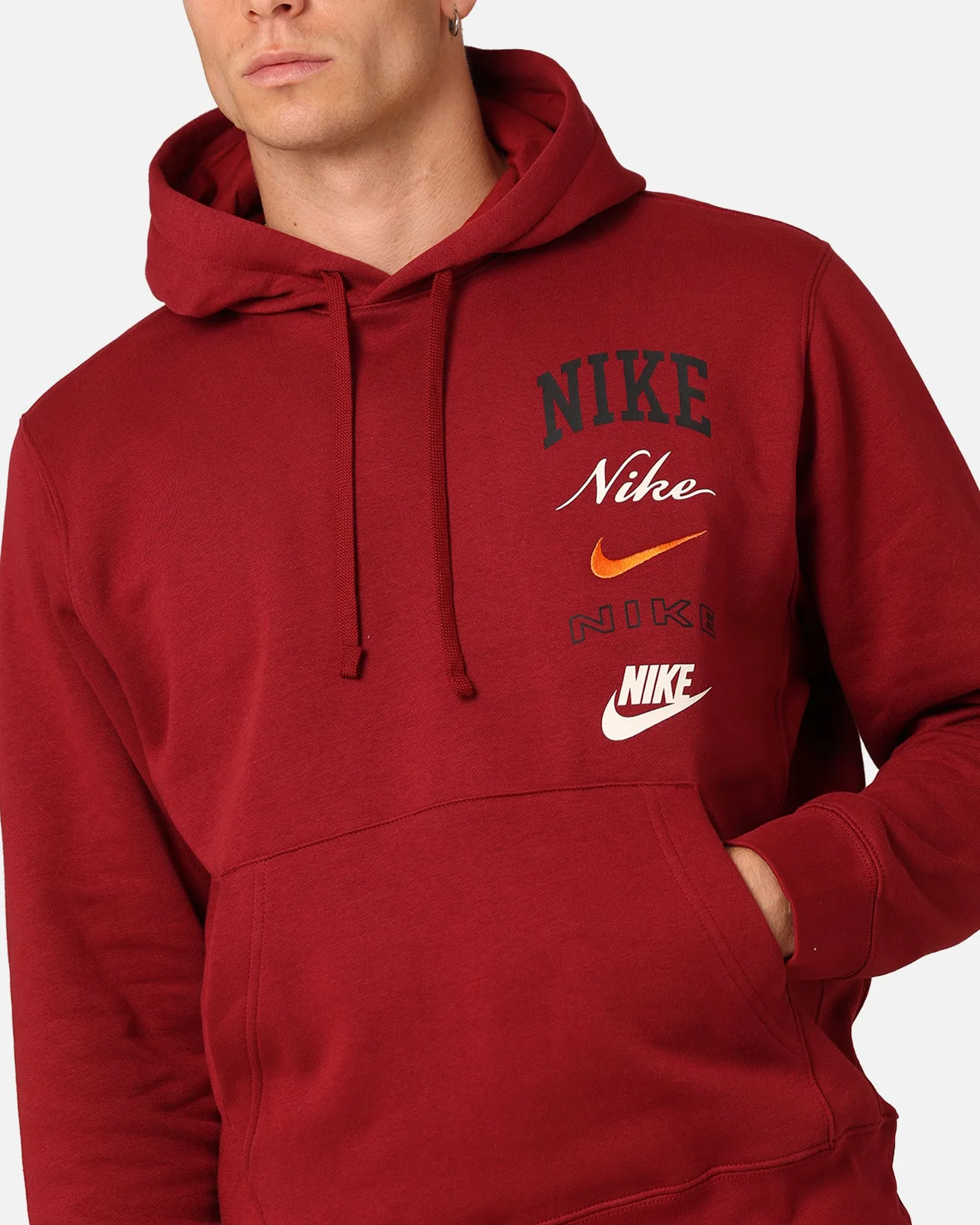 Nike Club Fleece Pullover Hoodie Team Rot/Segeltuch