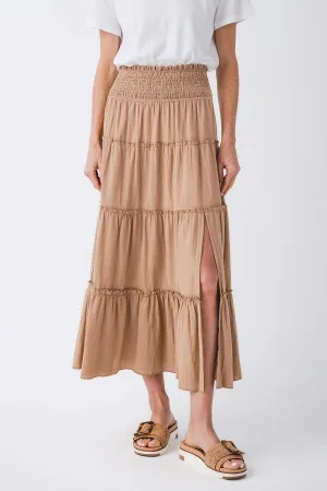 Ocean Drive Textured Cotton Maxi Skirt