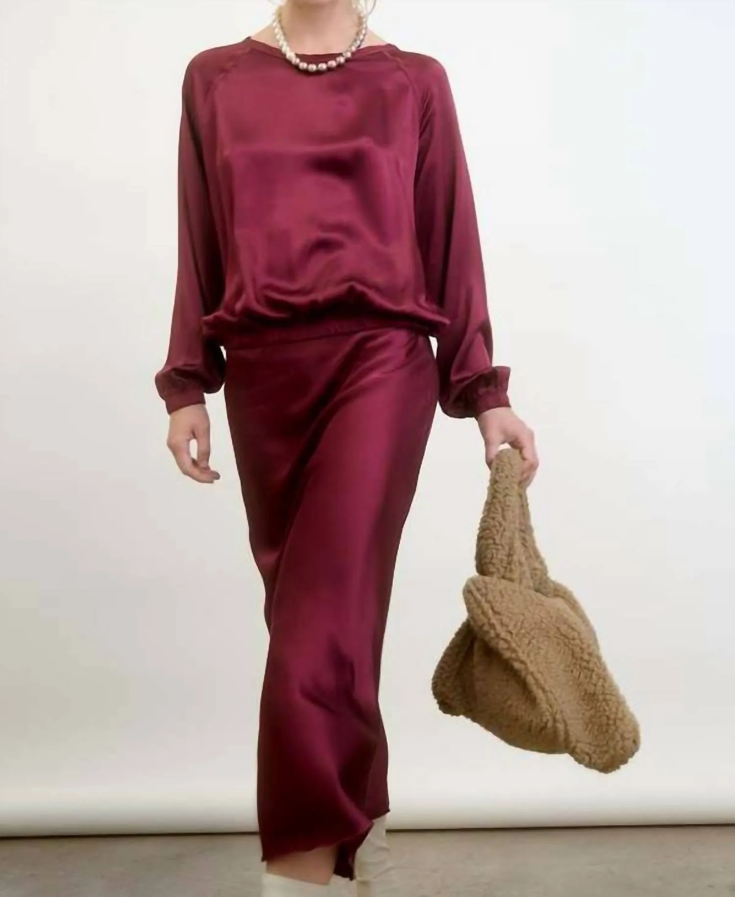 O'darling Midi-Rock in Pinot-Satin