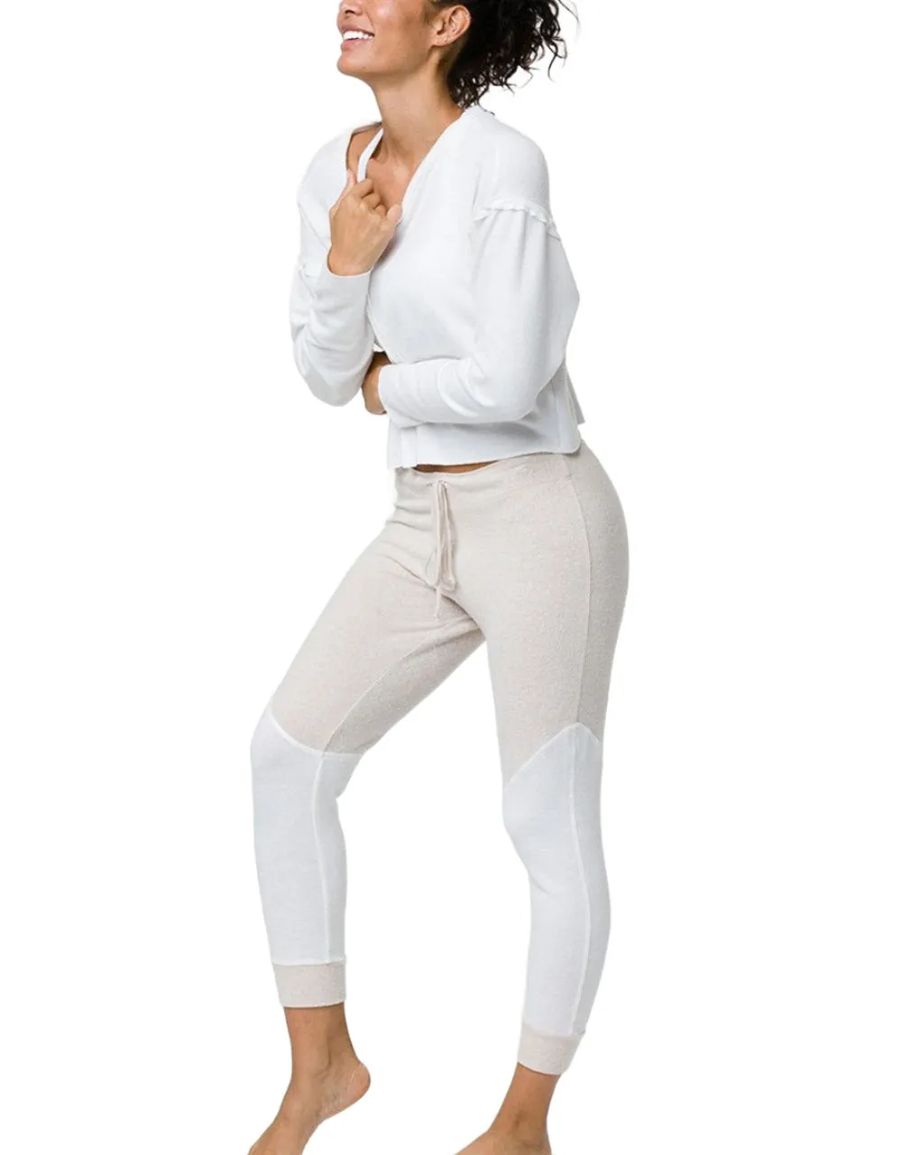 Onzie Hacci Varsity Jogger 2228 Haferflocken/Weiß