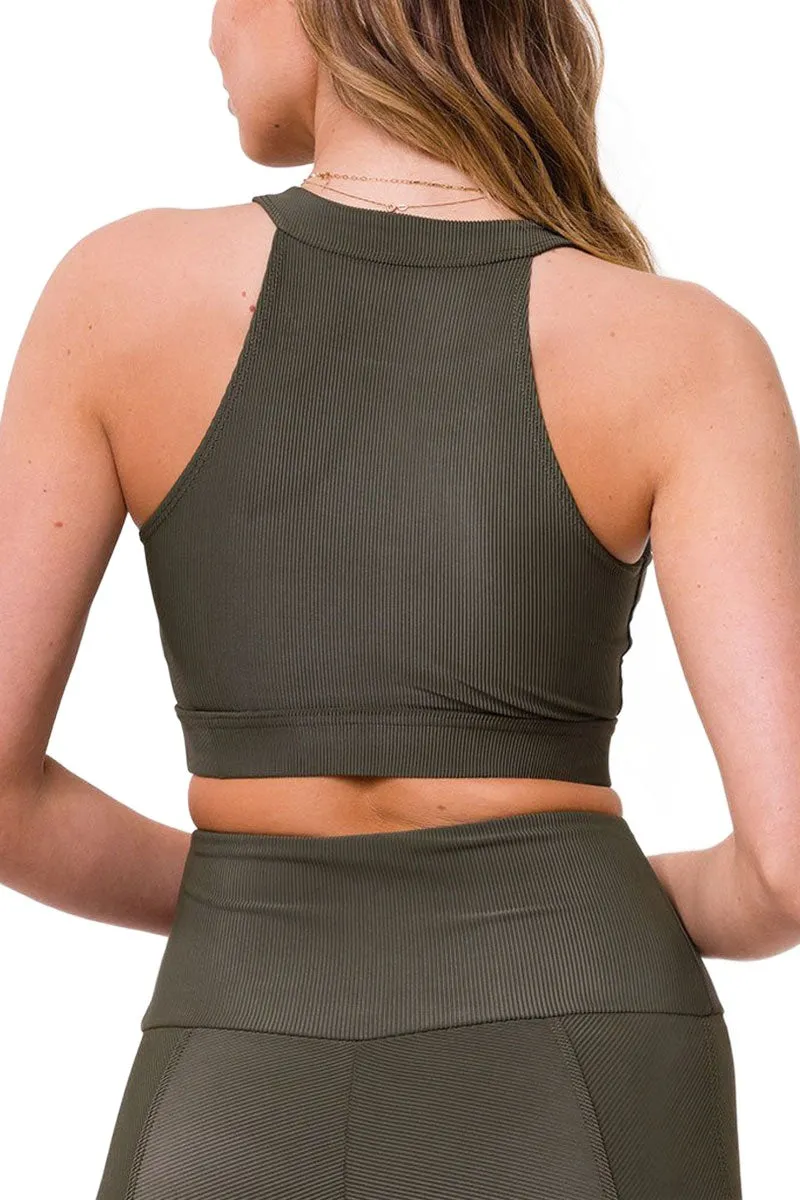 Onzie High Neck Rippen-Crop-Top 3789