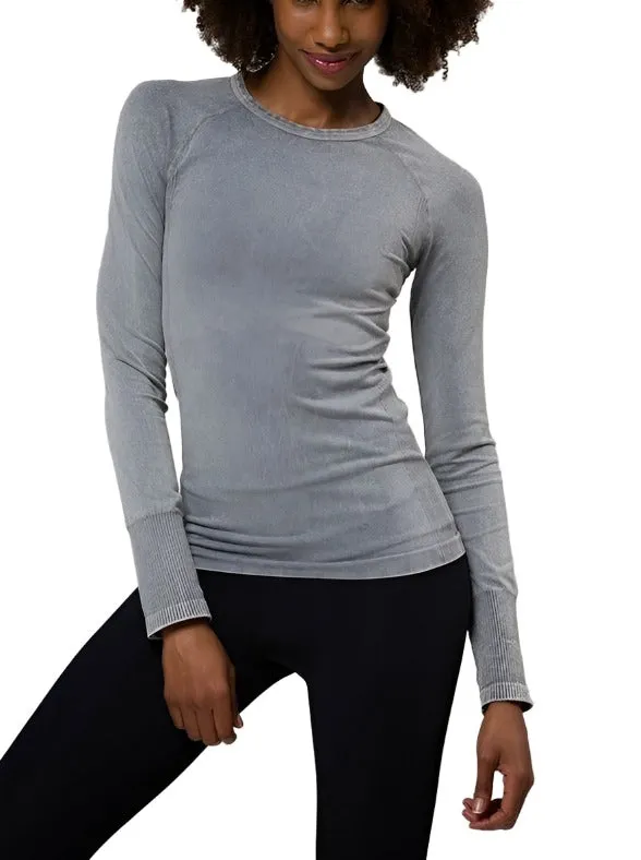 Onzie Hot Yoga Nahtlos Stonewash Langarmtop 3074
