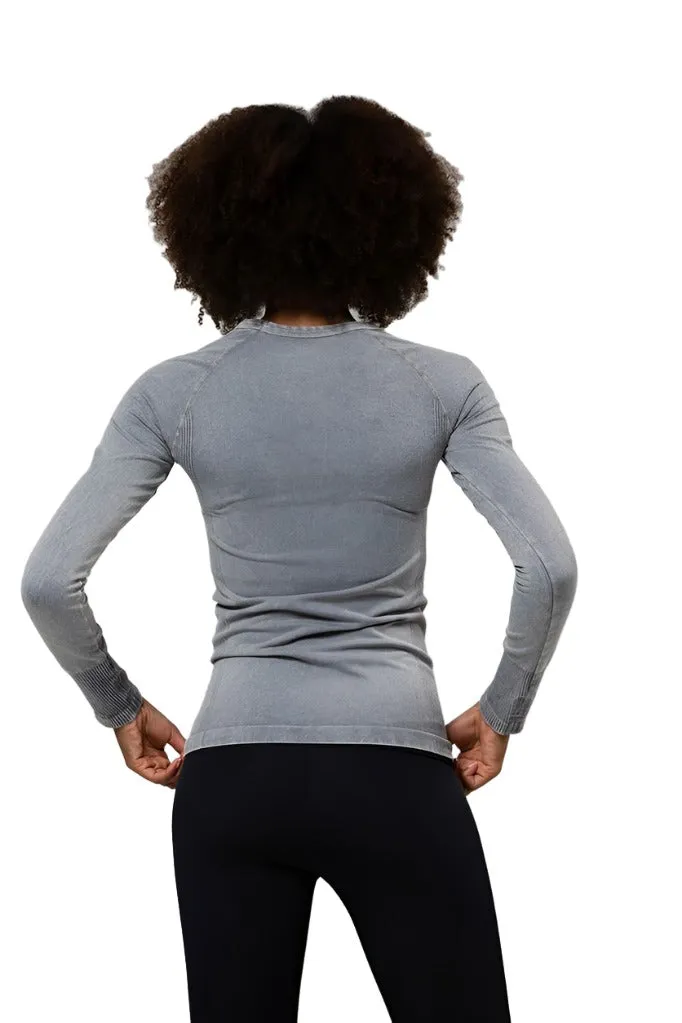 Onzie Hot Yoga Nahtlos Stonewash Langarmtop 3074