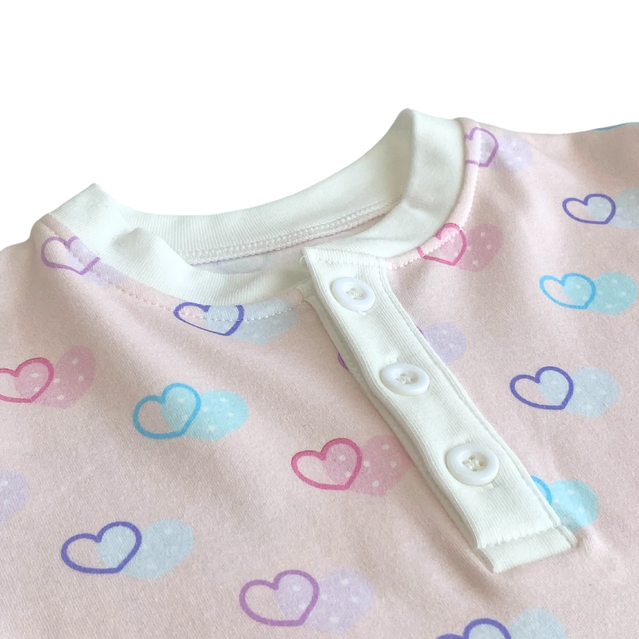 Bio-Baumwoll-Zweiteiler-Pyjama-Set mit gemischten Herzen für Kinder