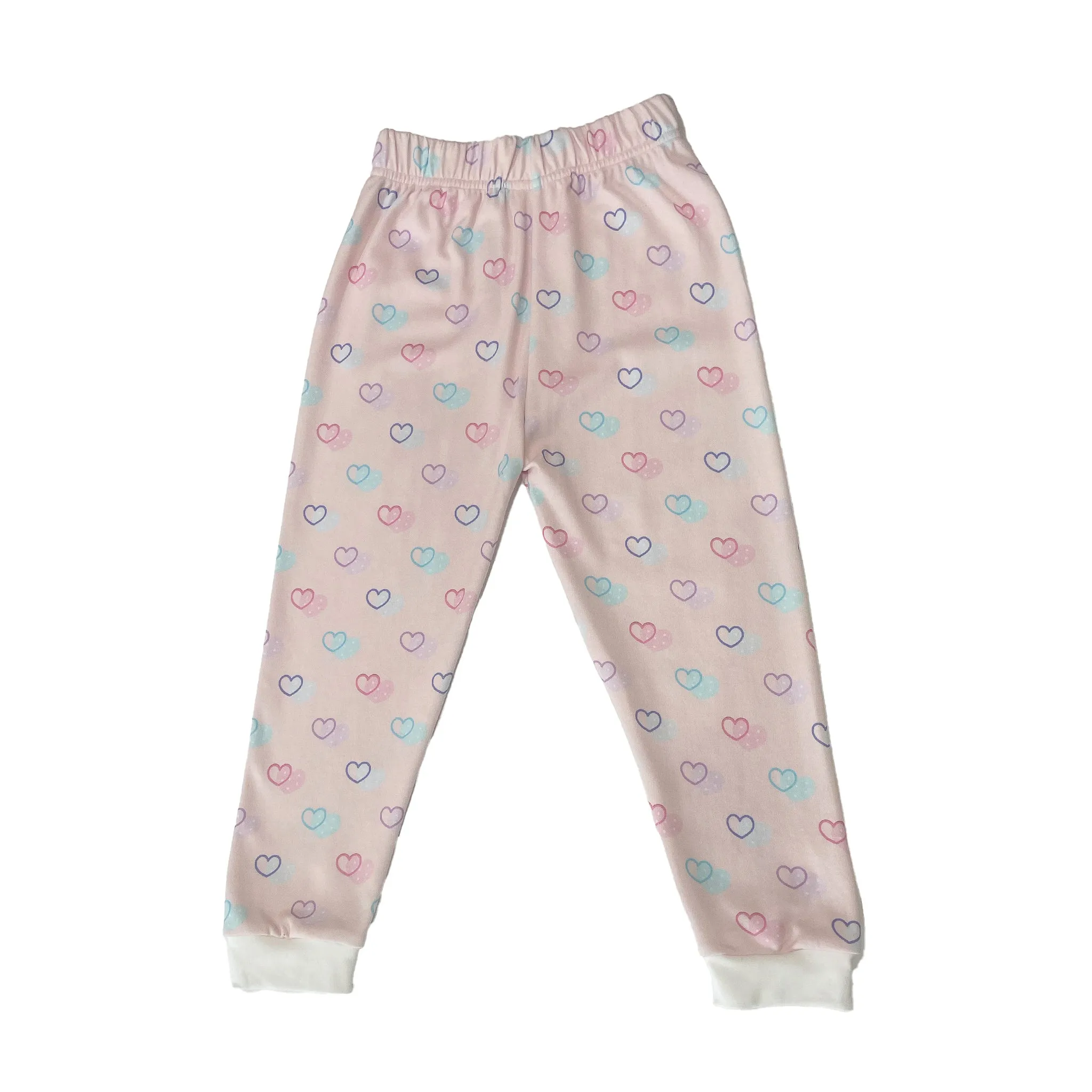 Bio-Baumwoll-Zweiteiler-Pyjama-Set mit gemischten Herzen für Kinder