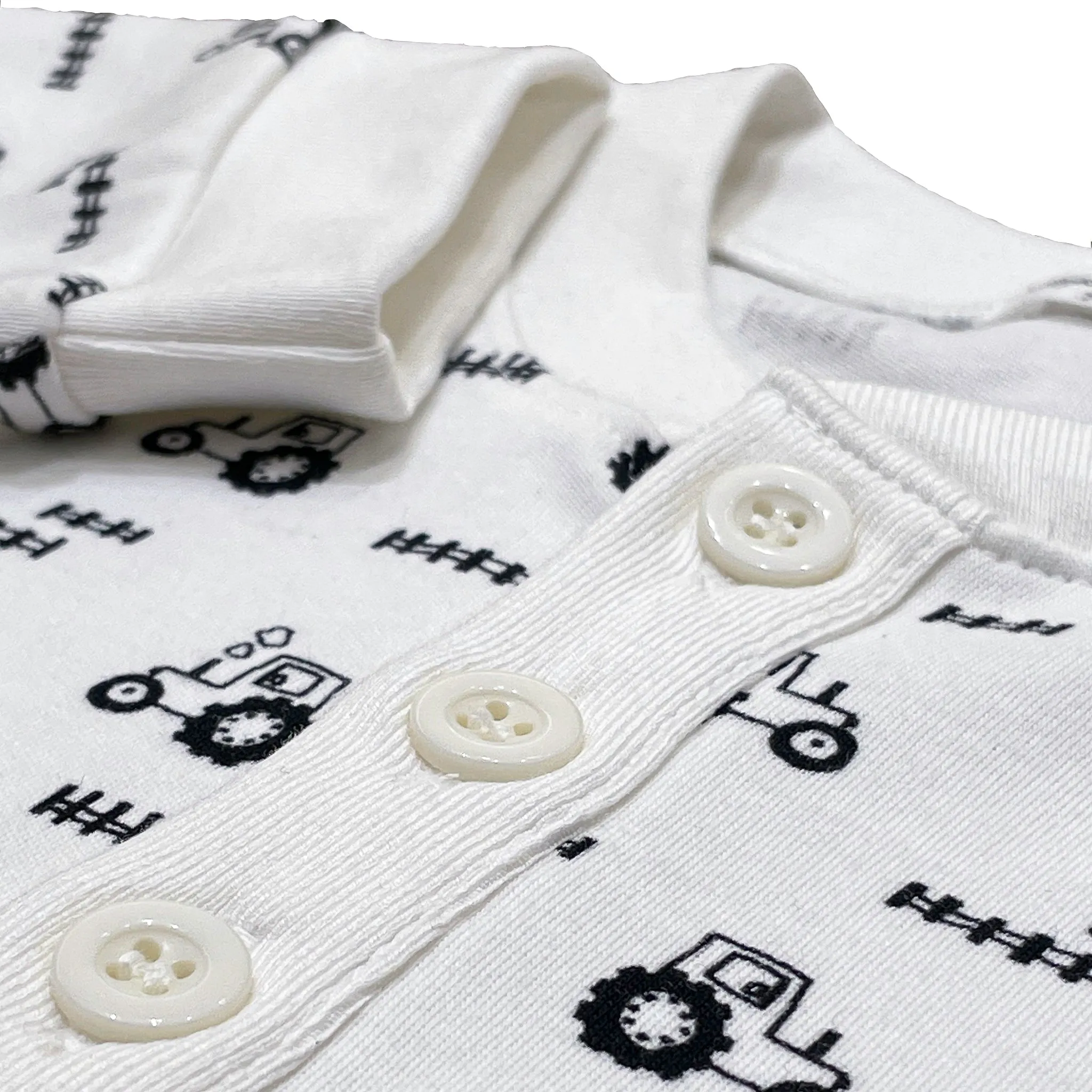 Bio-Baumwoll-Zweiteiler-Pyjama-Set mit Traktoren für Kinder
