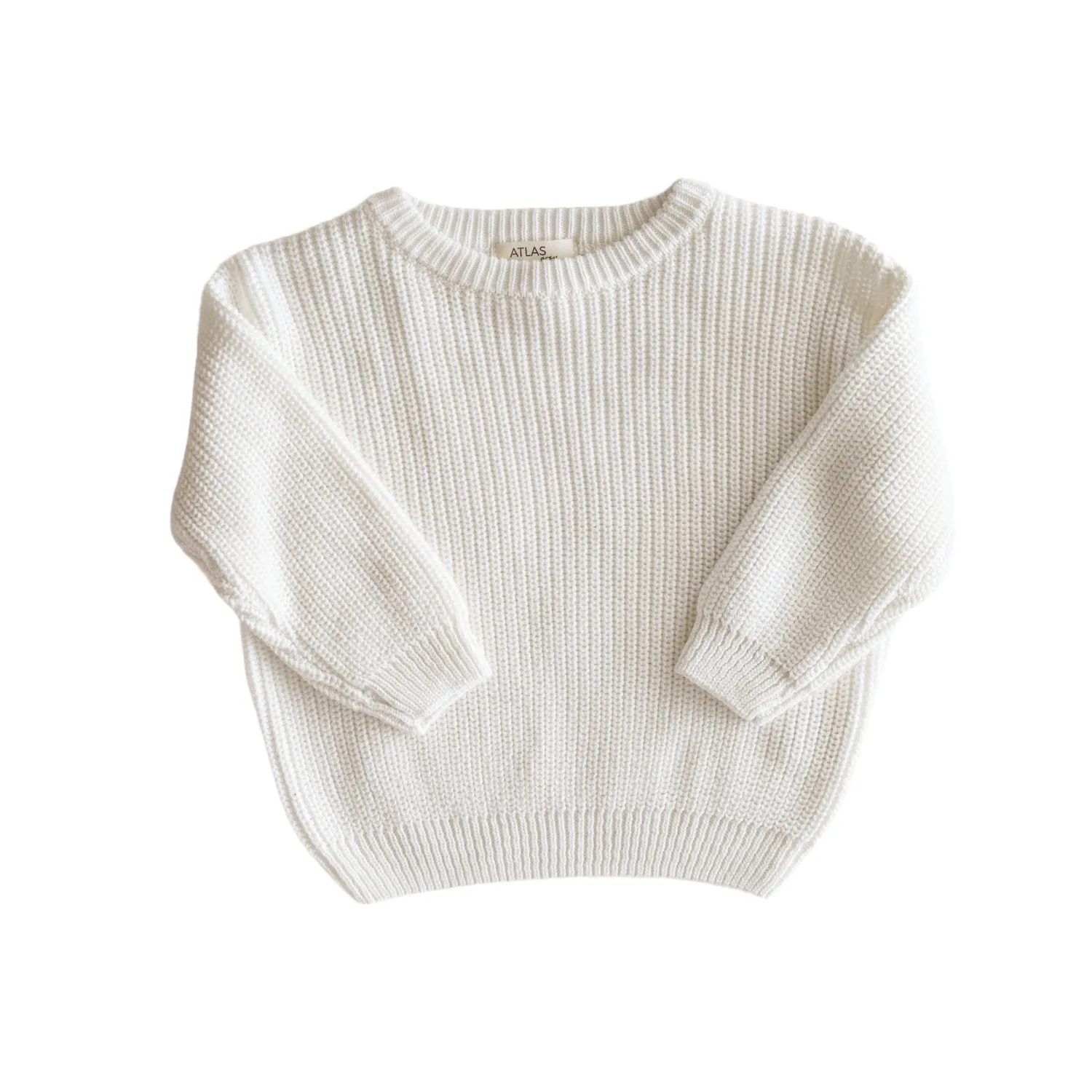 Organischer Übergroßer Strickpullover Babykids_Atlas-Grau