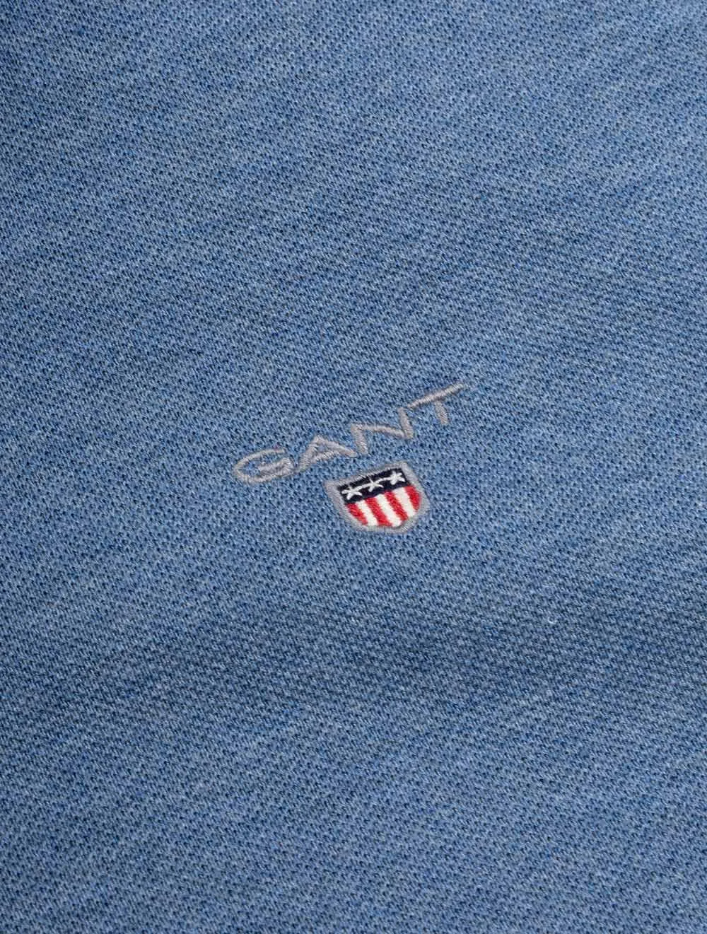 Original Pique Kurzarm Rugger Denim Blau Melange