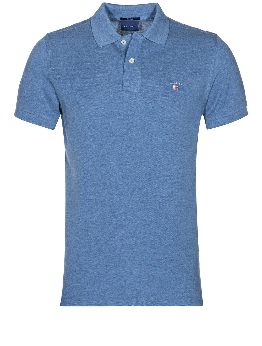 Original Pique Kurzarm Rugger Denim Blau Melange