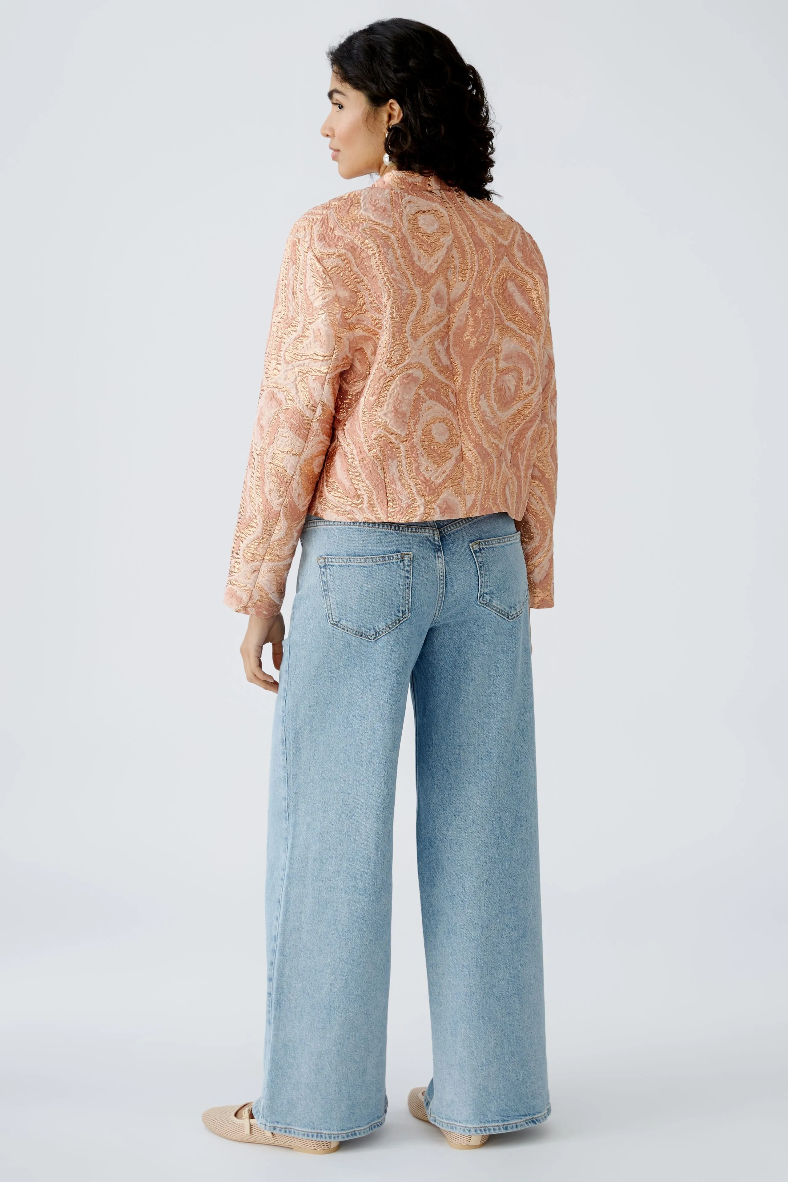 Oui Rose Cooper Brokatjacke in Rosa