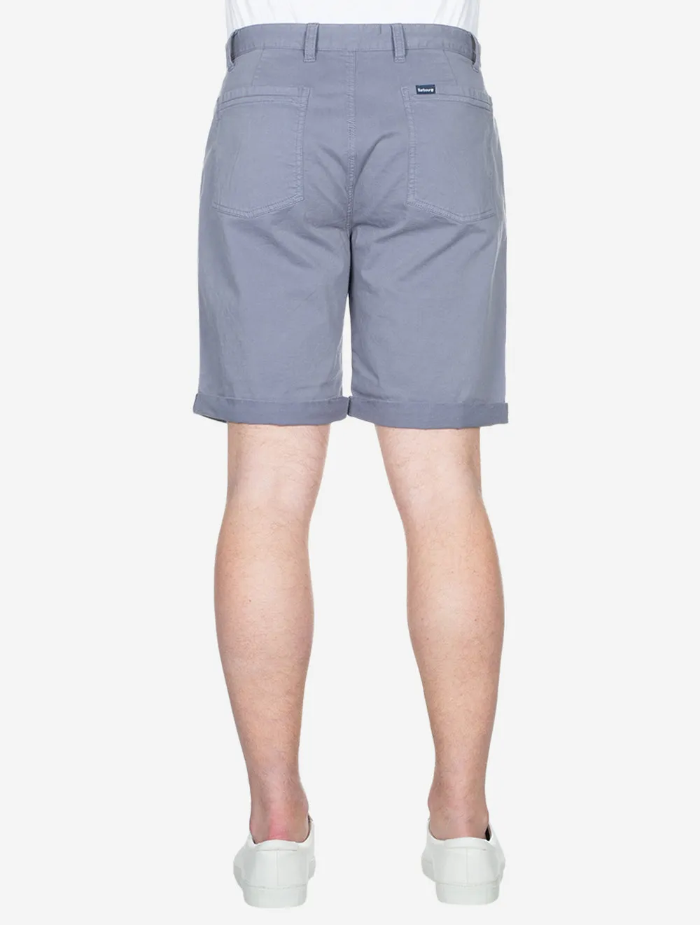 Übergefärbte Twill-Shorts in gewaschenem Blau