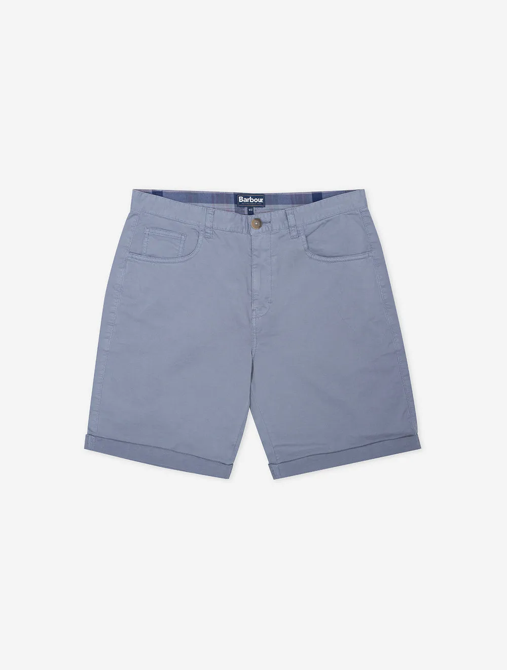 Übergefärbte Twill-Shorts in gewaschenem Blau