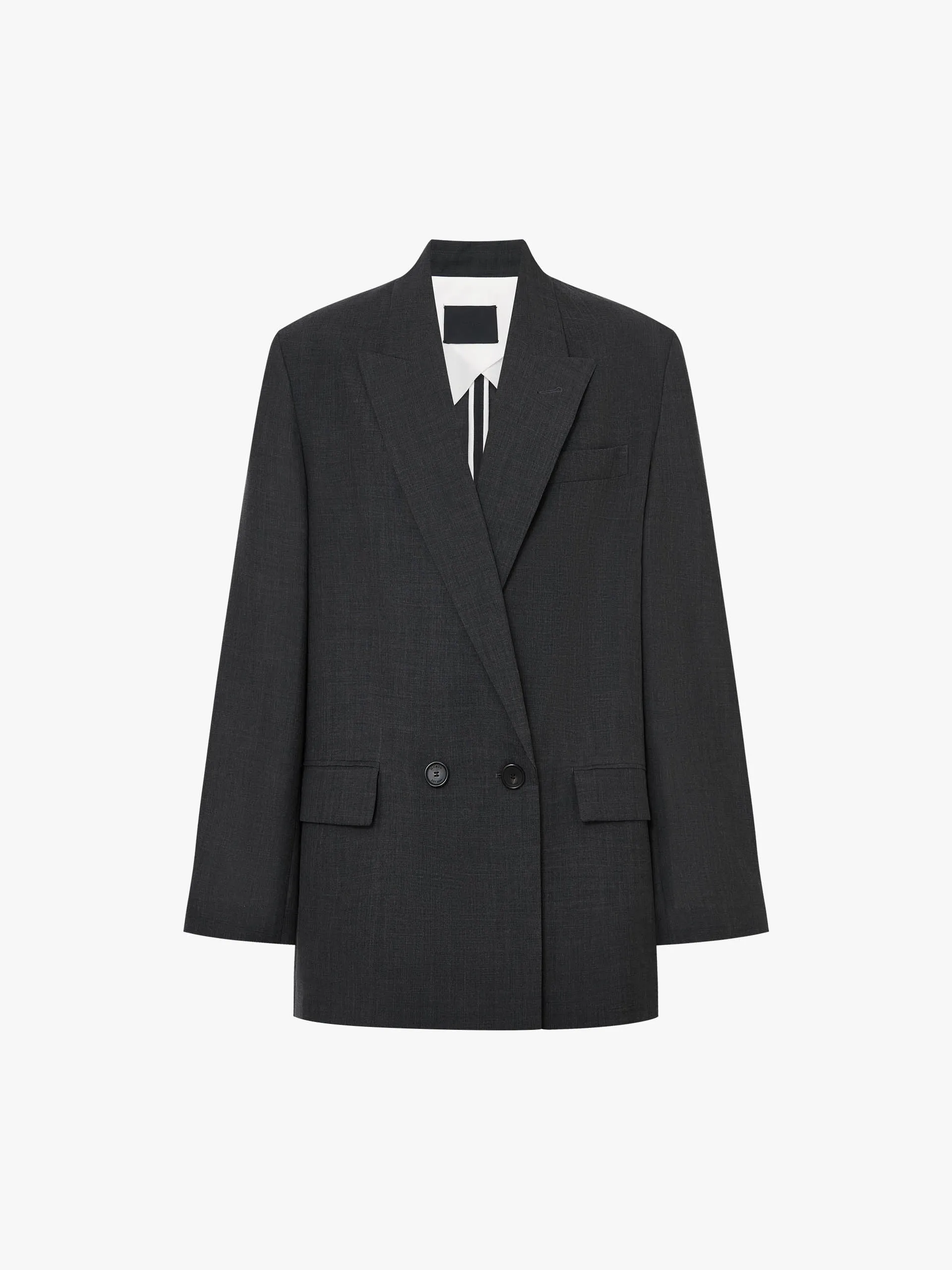 Strukturierter Blazer mit Spitzenrevers