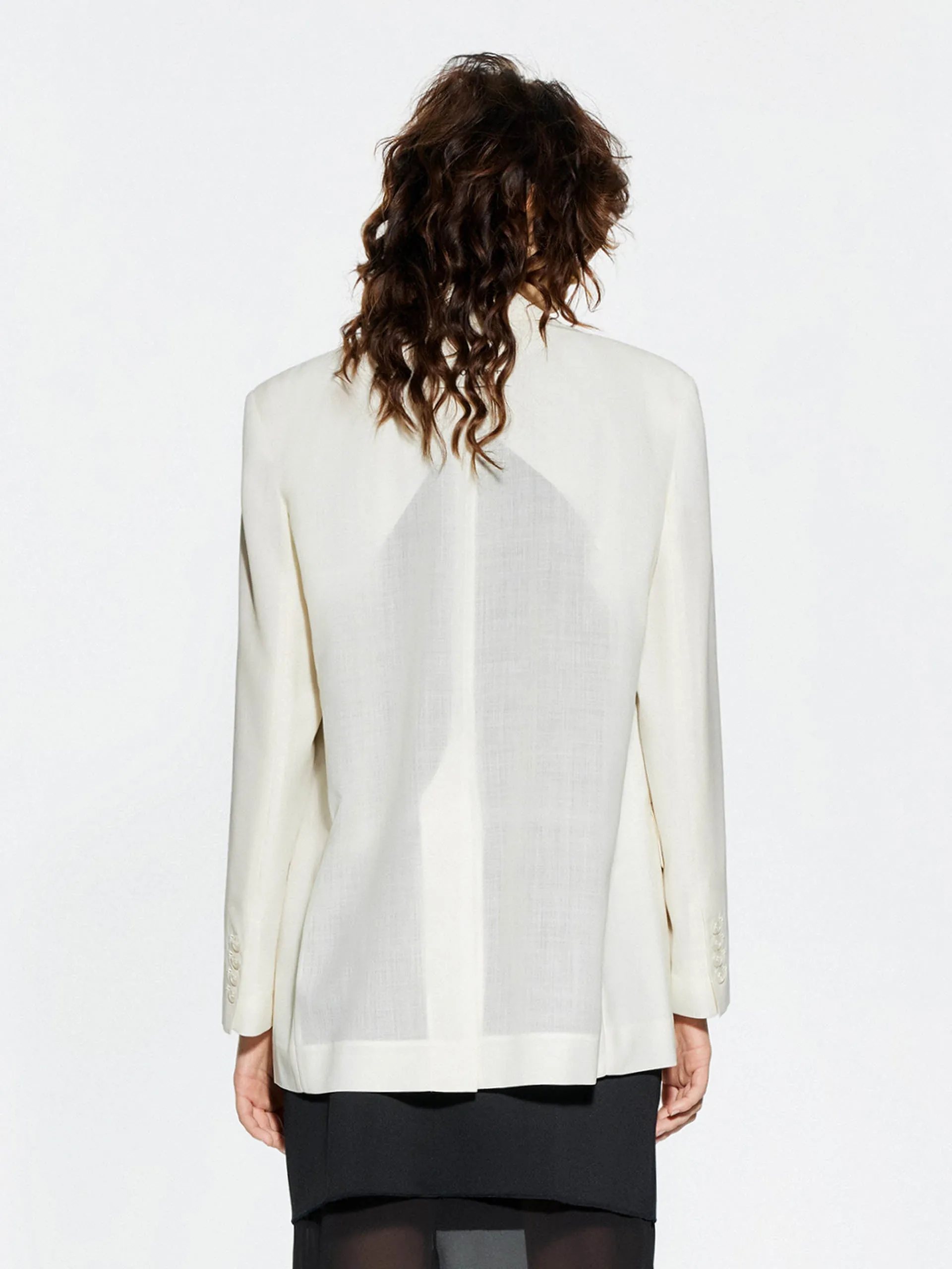Strukturierter Blazer mit Spitzenrevers