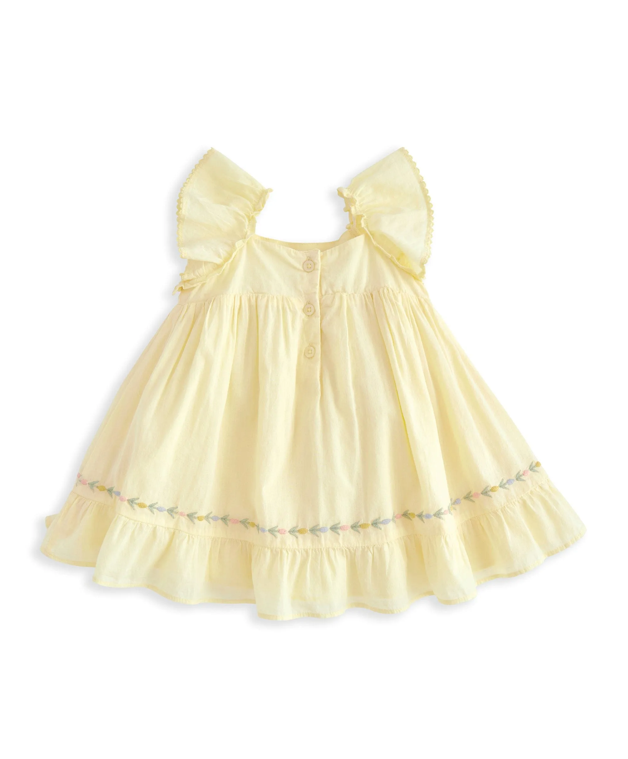 Pepelum-Rüschen besticktes Kleid - Gelb