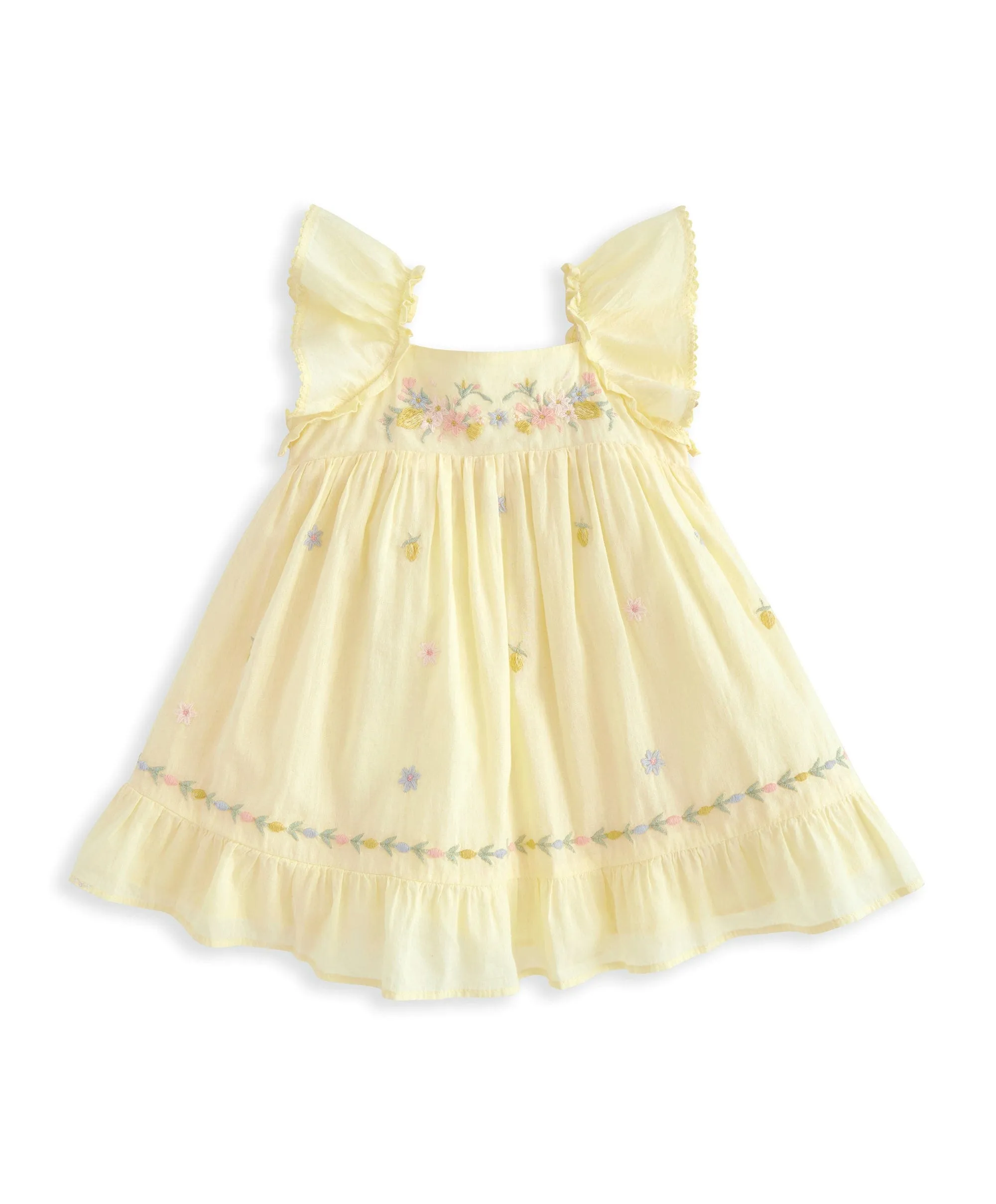 Pepelum-Rüschen besticktes Kleid - Gelb