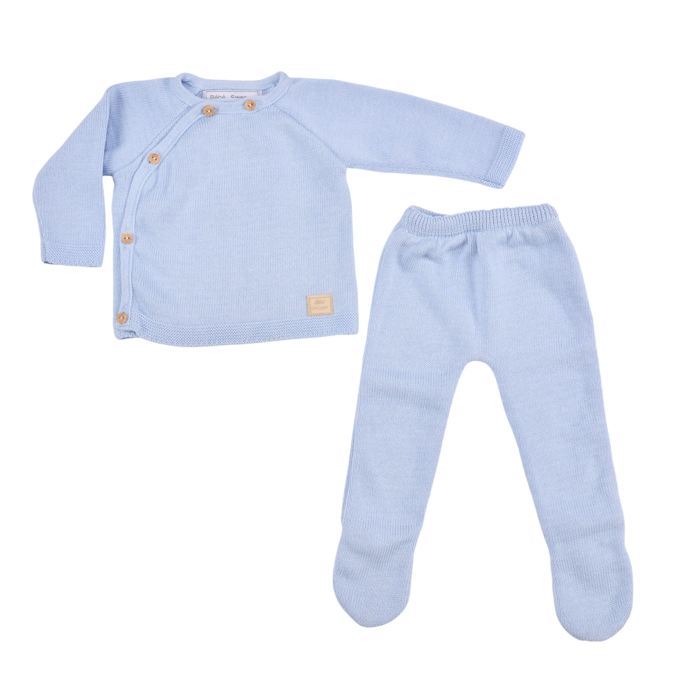 Petit Sweeny Geschenkbox | Jungen Blaues Bio-Baumwoll-Strick-Set (6) Babykids_Bebe-Sweeny