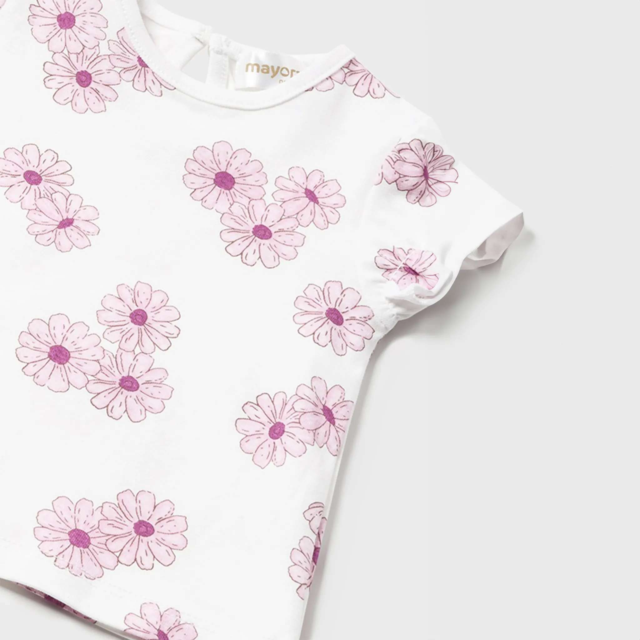 Rosa Overall mit Blumenhemd-Set
