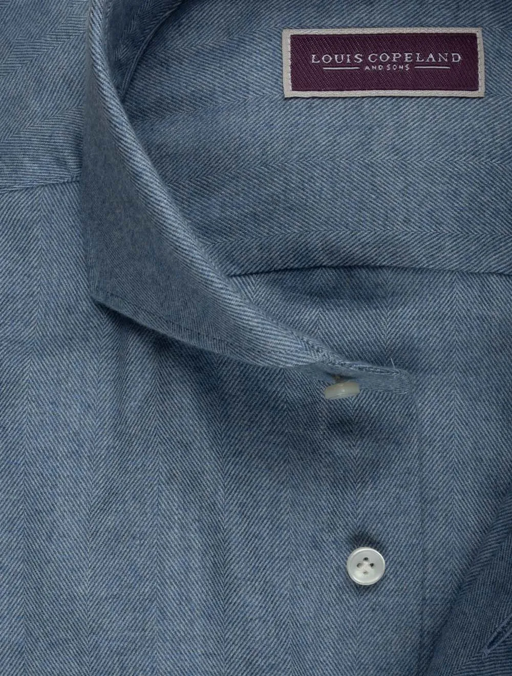 Einfaches Flanell Slim Fit Hemd Blau