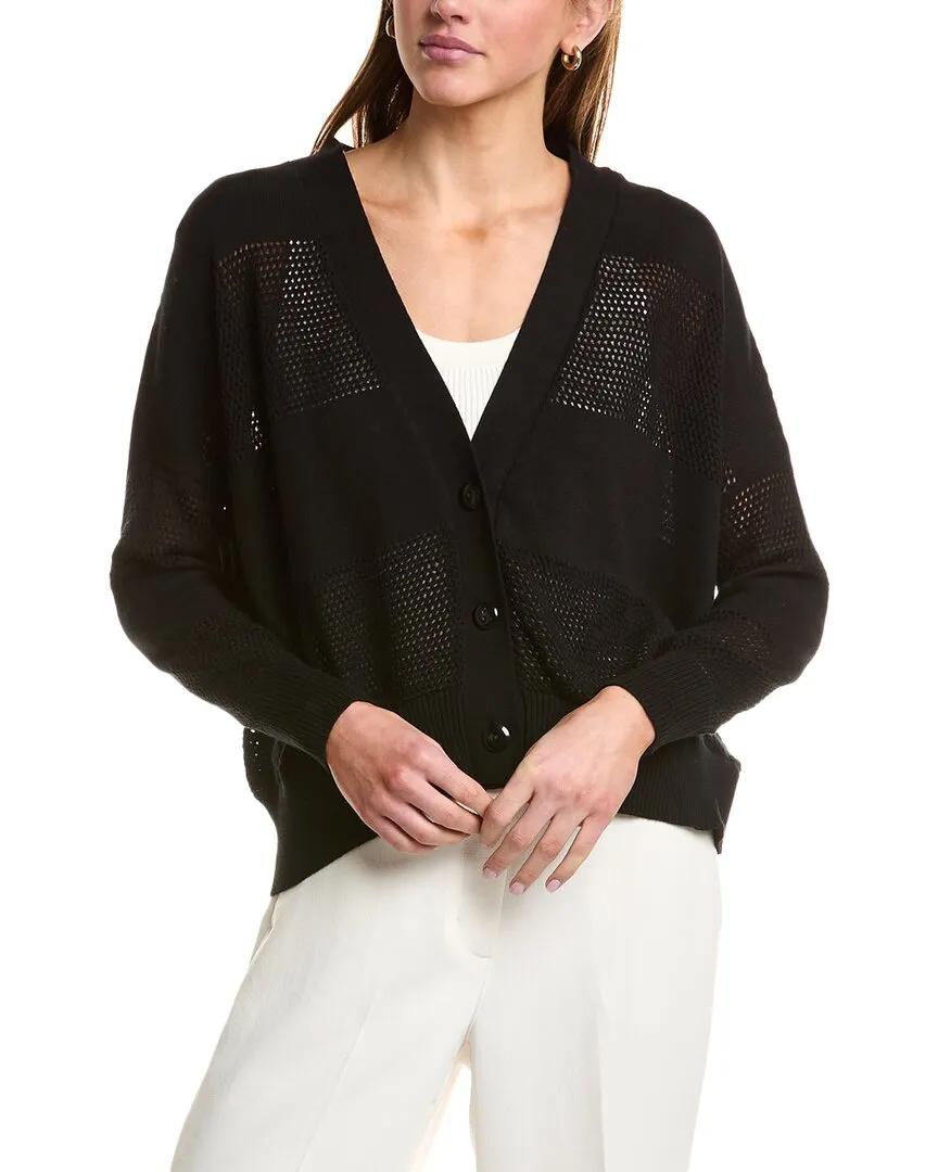 PLANET Pointelle gestreifter Cardigan