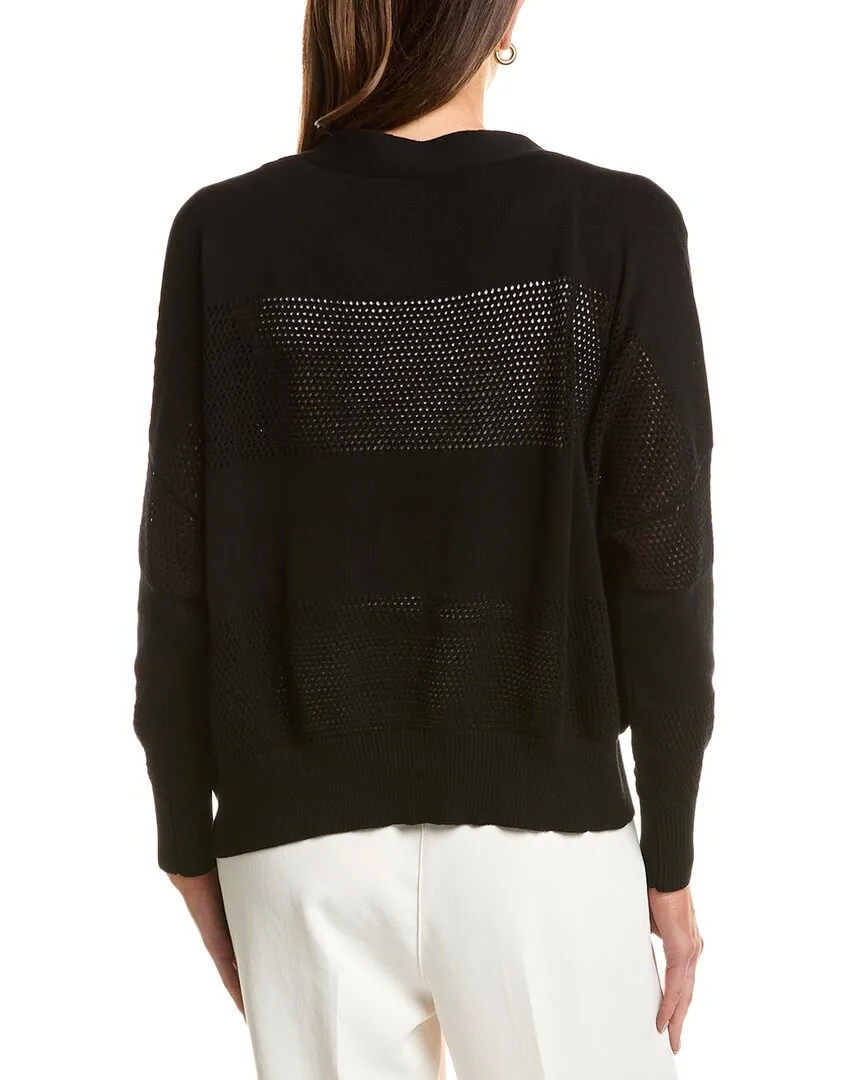 PLANET Pointelle gestreifter Cardigan