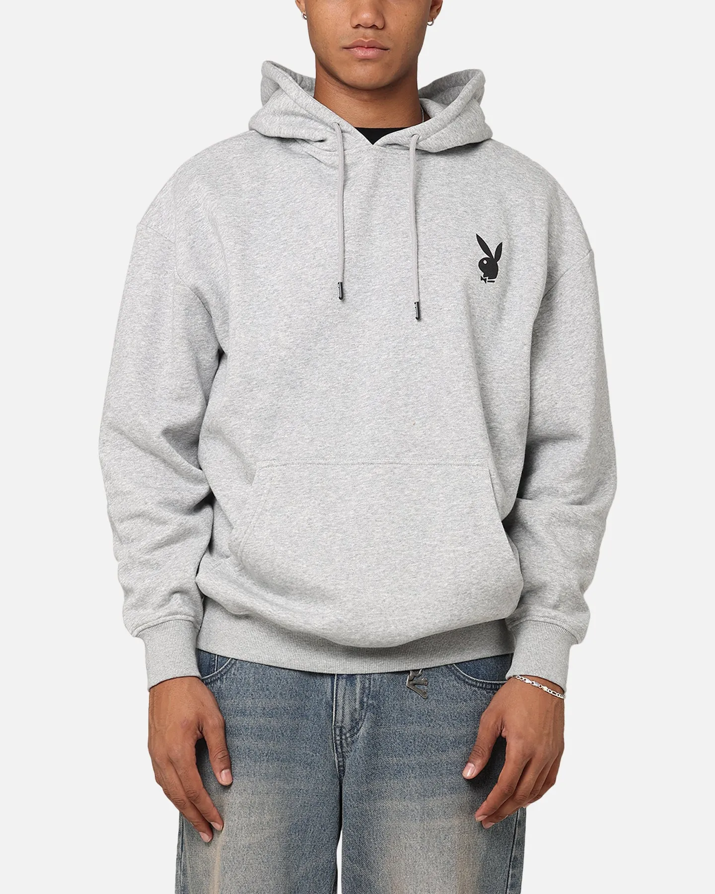 Playboy Solo RHD Icon Hoodie Grau Melange