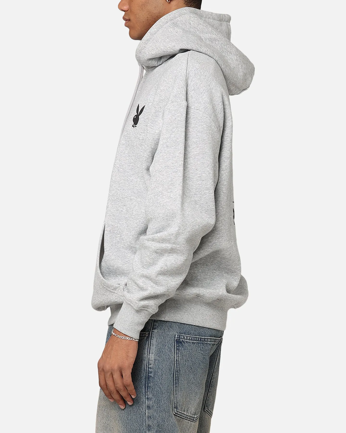 Playboy Solo RHD Icon Hoodie Grau Melange