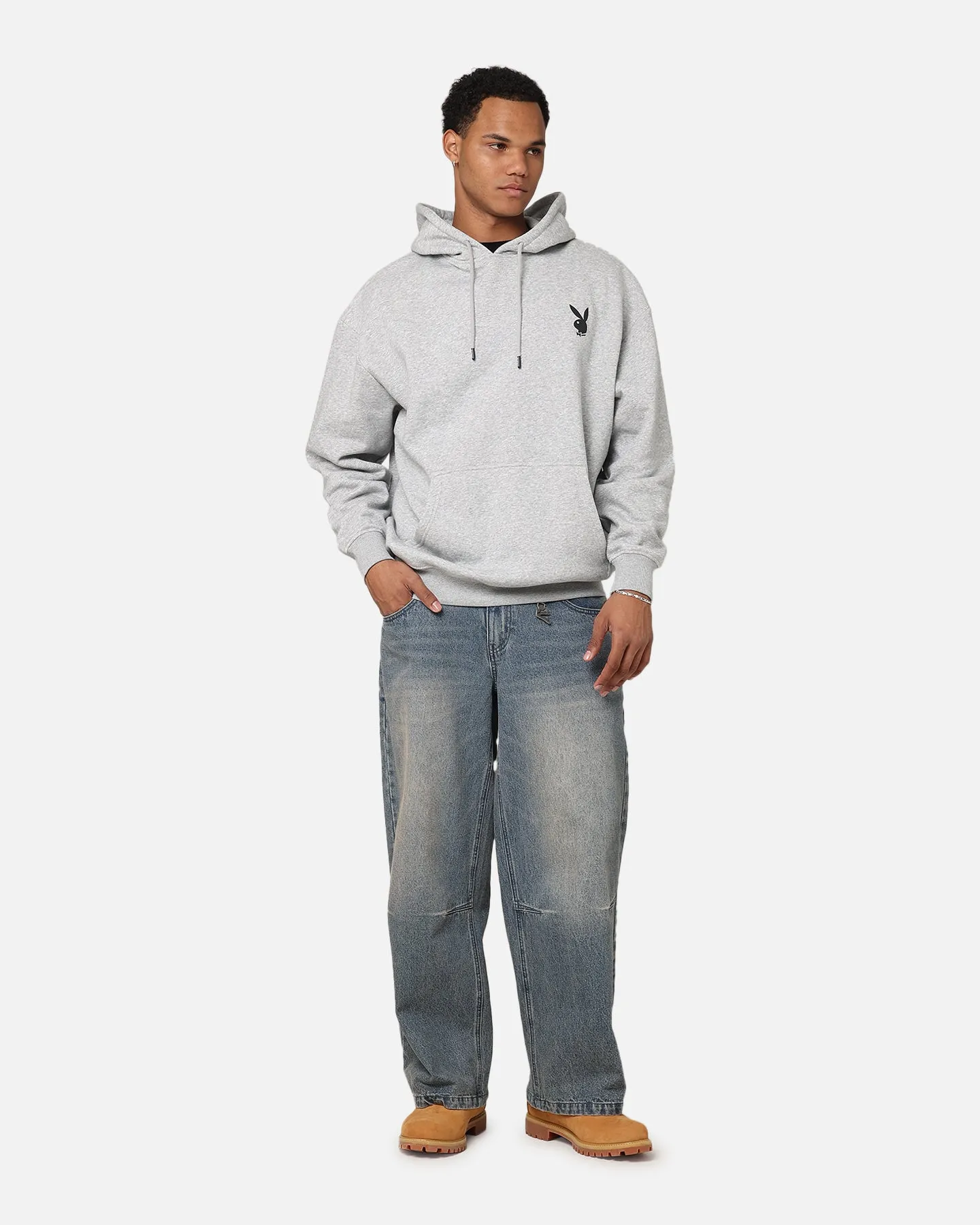 Playboy Solo RHD Icon Hoodie Grau Melange