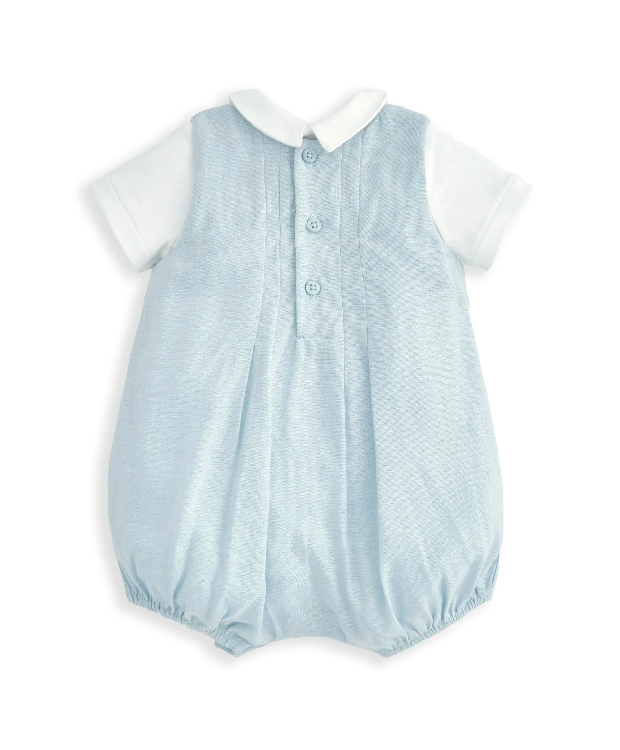 Falten-Overall & Body-Anzug Set (2-teilig) - Weiß