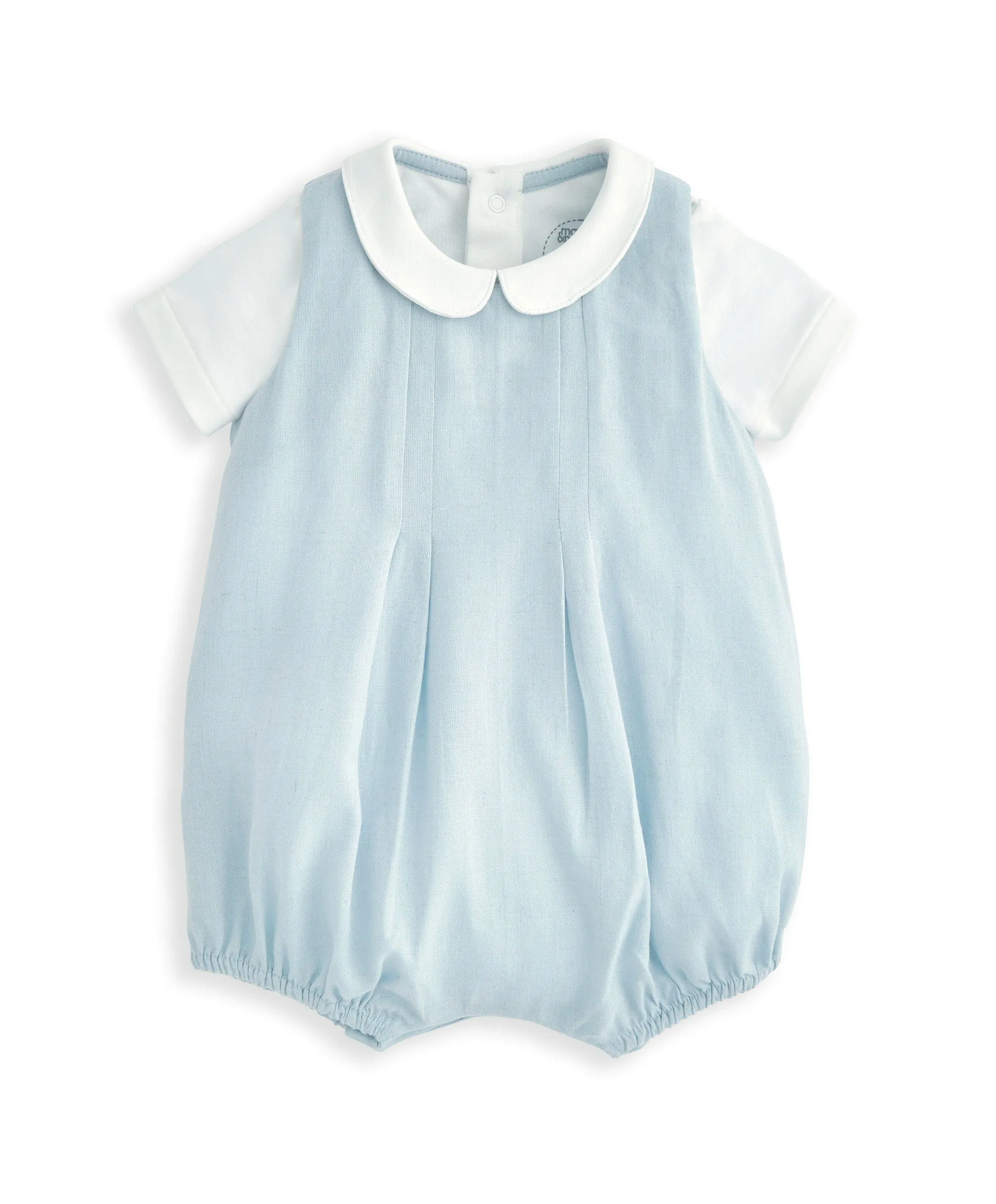 Falten-Overall & Body-Anzug Set (2-teilig) - Weiß