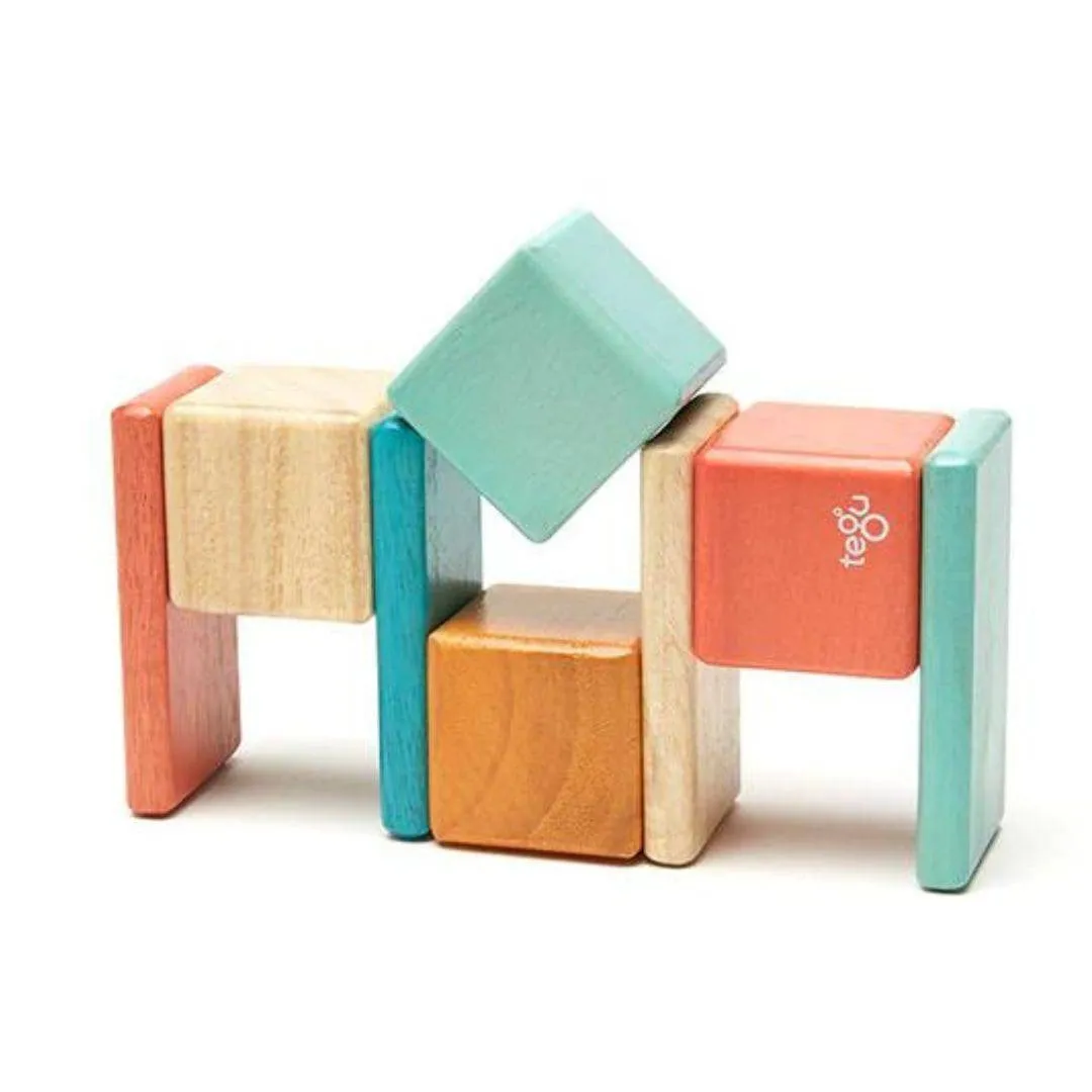 Taschenbeutel Holz Magnetbausteine - Sonnenuntergang