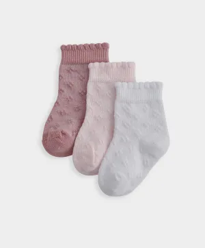 Pointelle Socks (Set of 3) Babykids Mamas & Papas
